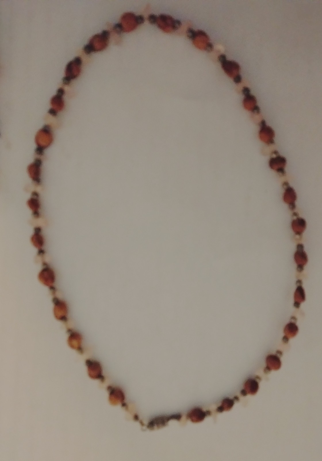 Beautiful Navajo Crafted Cedar Berry Silver Silver Beads  Gem Necklace 17 1/2