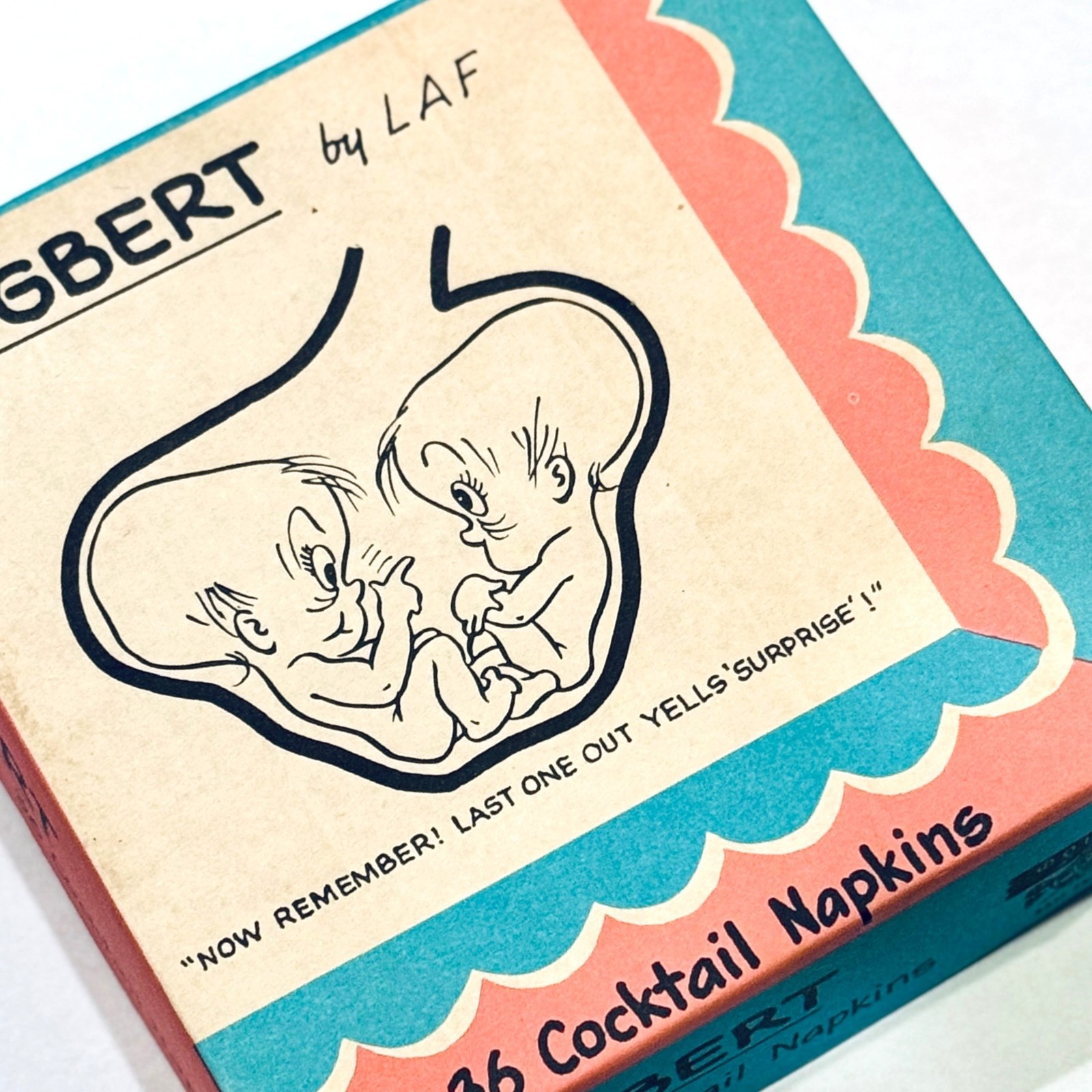 Vintage 1950s Eggbert Cocktail Napkins - Box Of 28 By Monogram Of California Vintage 1950s Eggbert Cocktail Napkins - Box Of 28 By Monogram Of California