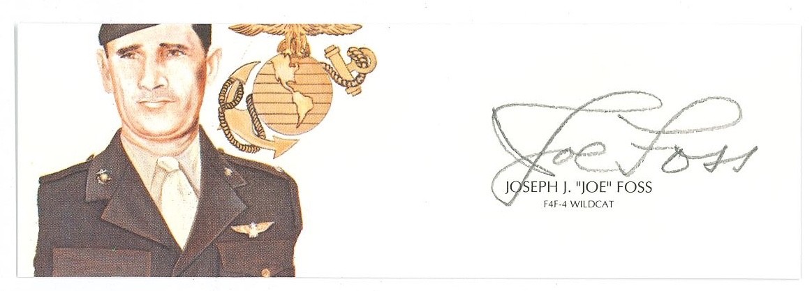 Joe Foss Signed Cut Signature GOE Lithograph 1990 (d) WWII Ace MOH Recipient Joe Foss Signed Cut Signature GOE Lithograph 1990 (d) WWII Ace MOH Recipient