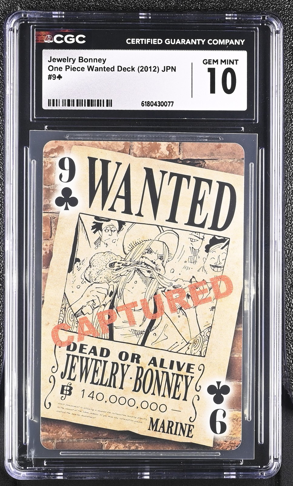 2012 One Piece Wanted Deck #9ÿ Jewelry Bonney CGC 10