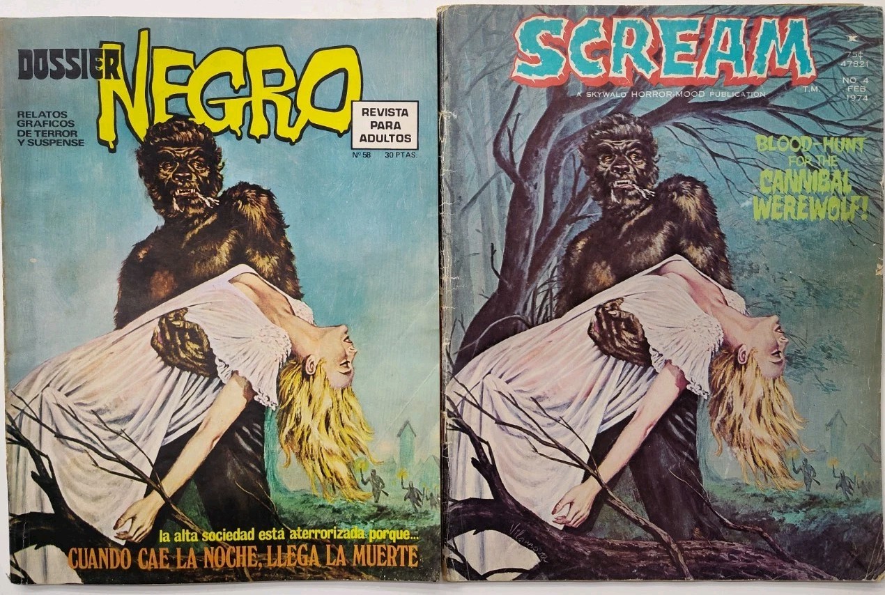 DOSSIER NEGRO #58 & SCREAM #4 * SPANISH HORROR WARREN MAGAZINE * CREEPY EERIE 