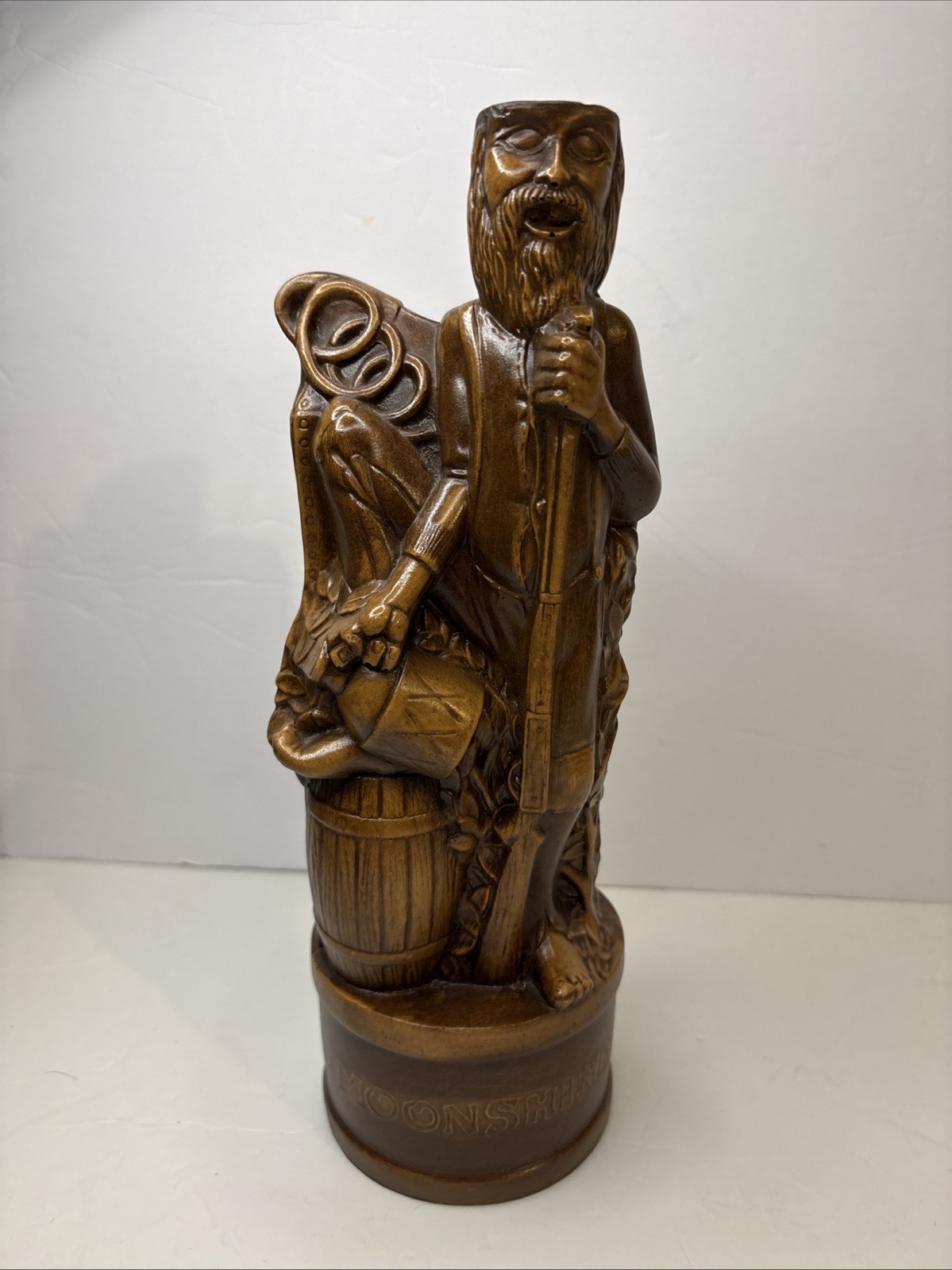 Vintage Carved Wood Moonshine Hillbilly Figurine 12” Tall/Missing Hat/ Folk Art Vintage Carved Wood Moonshine Hillbilly Figurine 12” Tall/Missing Hat/ Folk Art