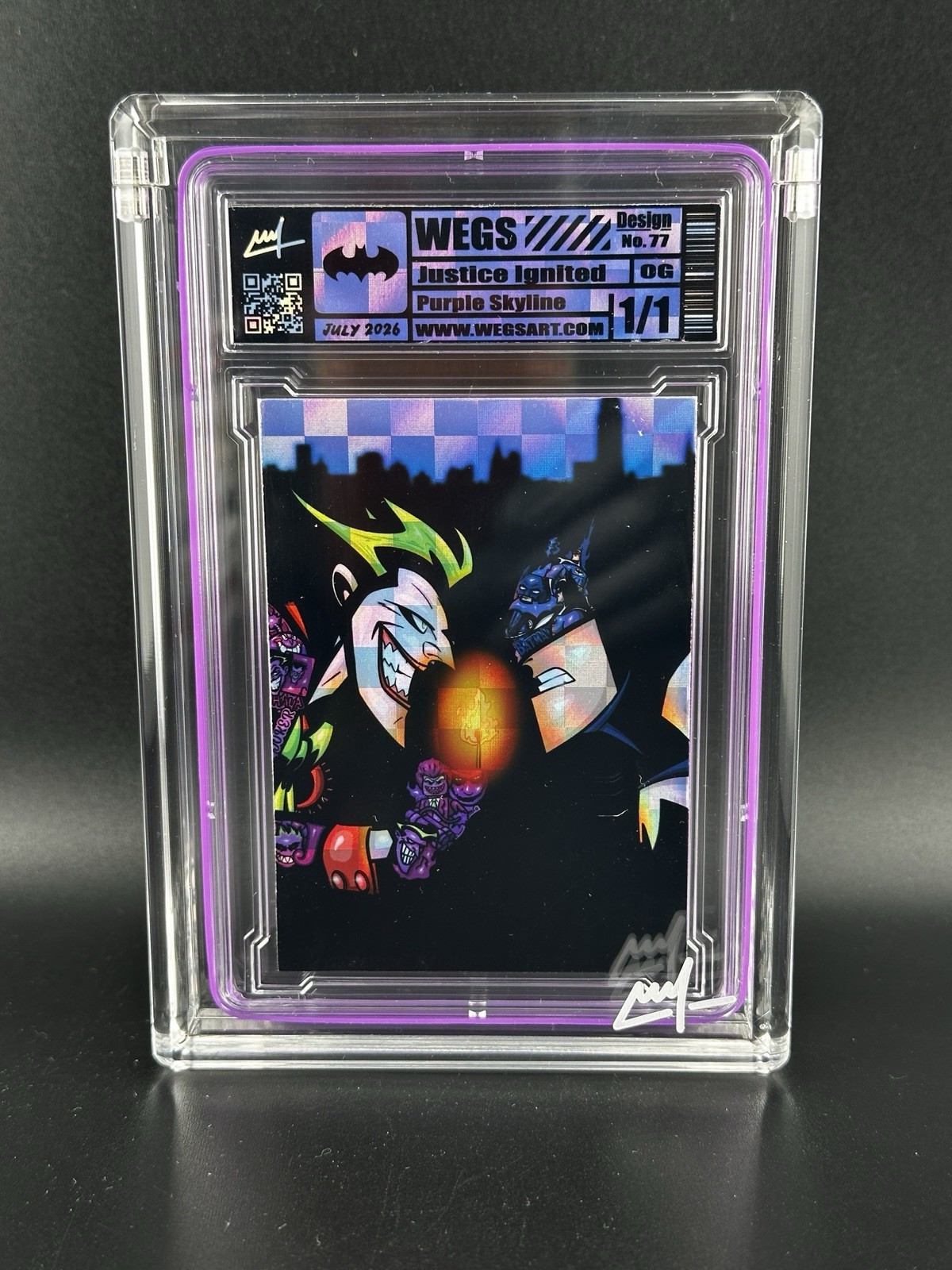 Wegs, Justice Ignited, Variation: Checkered, Art Card, 1/1, Batman, 2026 Wegs, Justice Ignited, Variation: Checkered, Art Card, 1/1, Batman, 2026