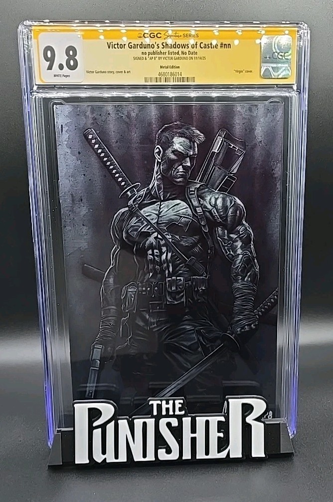 PUNISHER SHADOWS OF CASTLE CGC SS 9.8 AP #8 SIGNED GARDUNO B & W METAL EDITION PUNISHER SHADOWS OF CASTLE CGC SS 9.8 AP #8 SIGNED GARDUNO B & W METAL EDITION