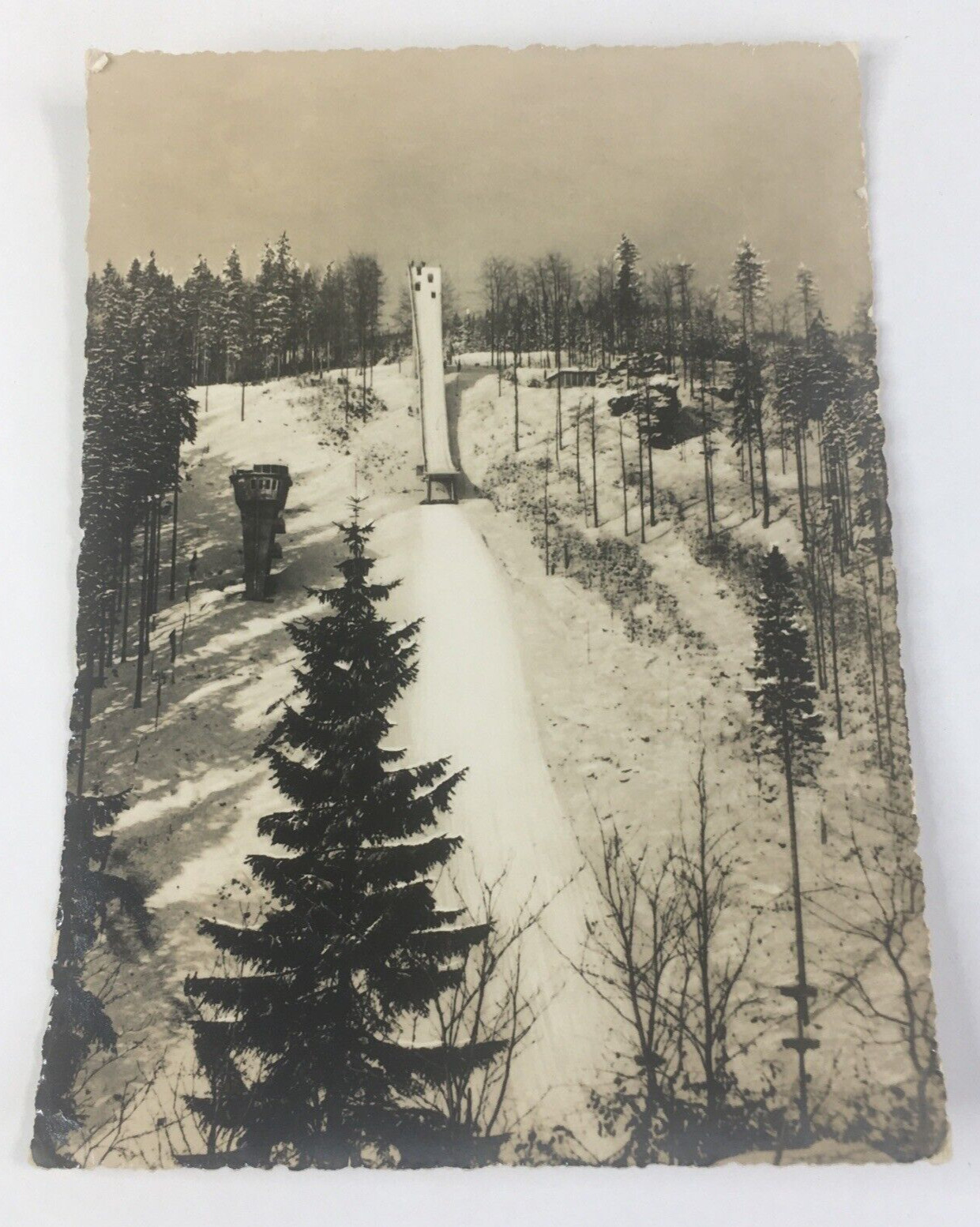 Vintage RPPC Postcard Klingenthal Vogtland Große Aschberg Germany Ski Slope