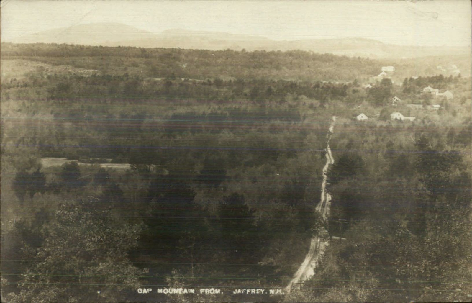 Jaffrey NH Birdseye View Road & Homes c1915 Real Photo Postcard Jaffrey NH Birdseye View Road & Homes c1915 Real Photo Postcard