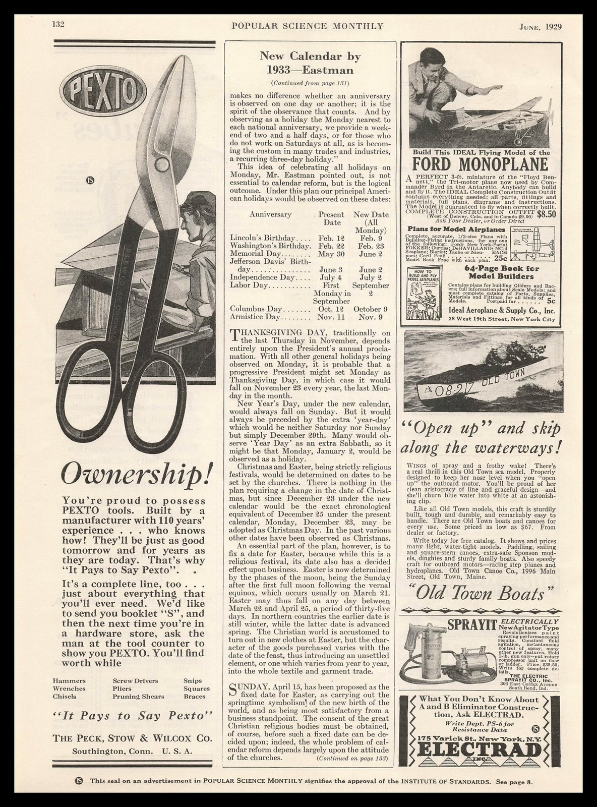 1929 Peck Stow & Wilcox Co. Tools Southington Connecticut Pexto Pliers Print Ad 1929 Peck Stow & Wilcox Co. Tools Southington Connecticut Pexto Pliers Print Ad
