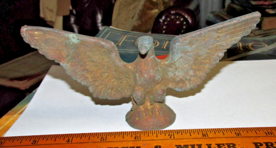 VINTAGE SOLID Brass BALD Eagle MONUMENT MOUNT 6.75\