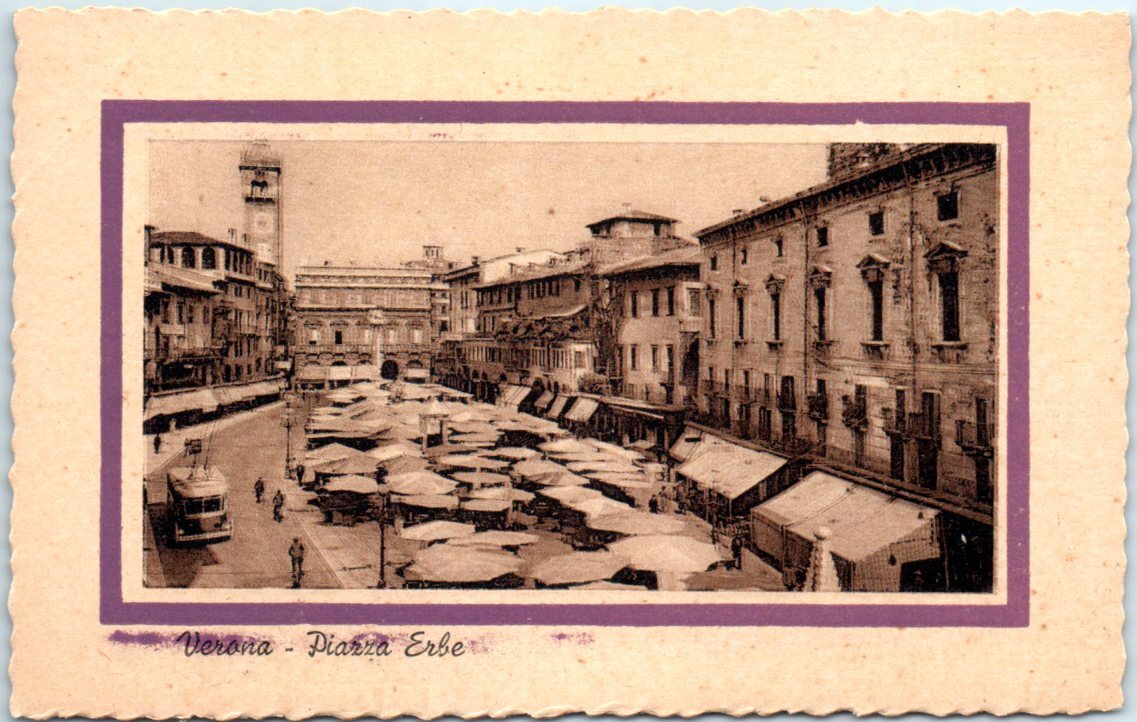 Postcard - Piazza Erbe - Verona, Italy