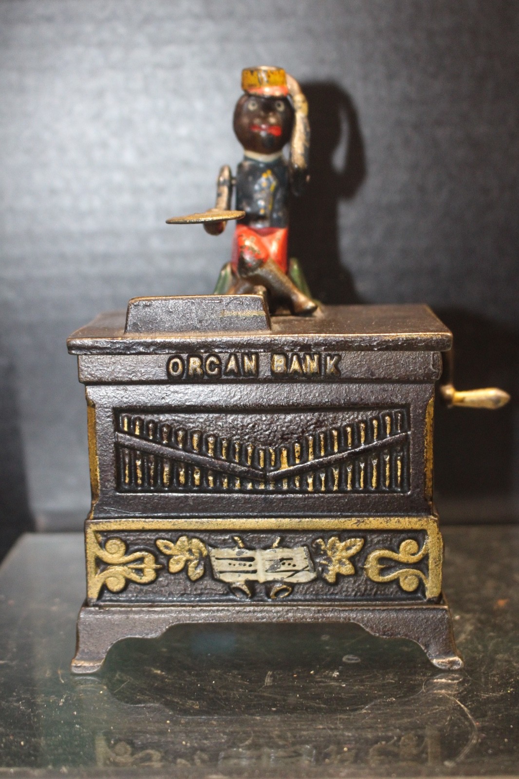 Antique 1882 Kyser & Rex Organ Bank Musical Mechanical Coin Bank Medium Size Antique 1882 Kyser & Rex Organ Bank Musical Mechanical Coin Bank Medium Size