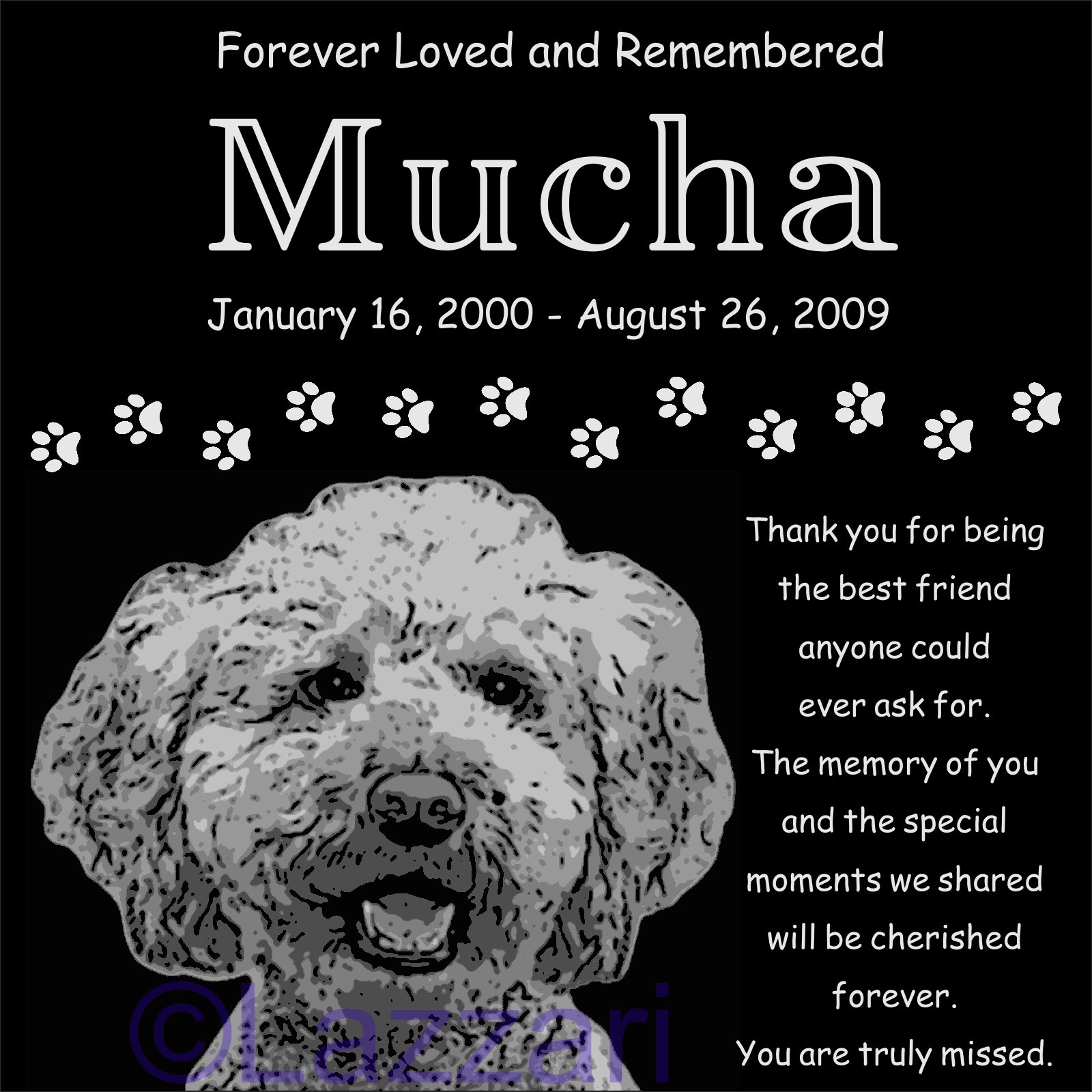 Personalized Labradoodle Dog Pet Memorial 12\