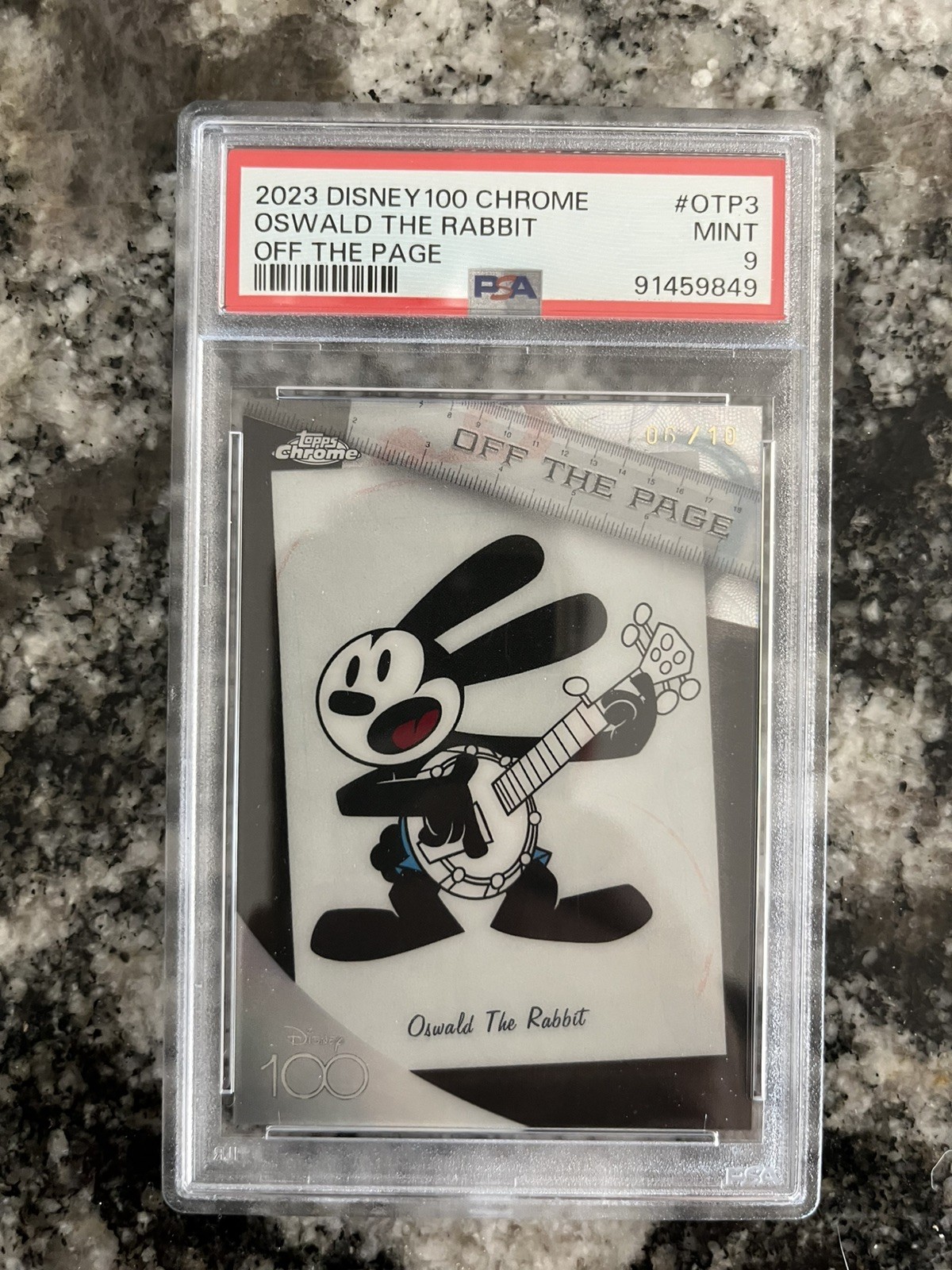 2023 Topps Chrome Disney 100 Oswald The Rabbit PSA 9 /10 Black Kaleidoscope 2023 Topps Chrome Disney 100 Oswald The Rabbit PSA 9 /10 Black Kaleidoscope