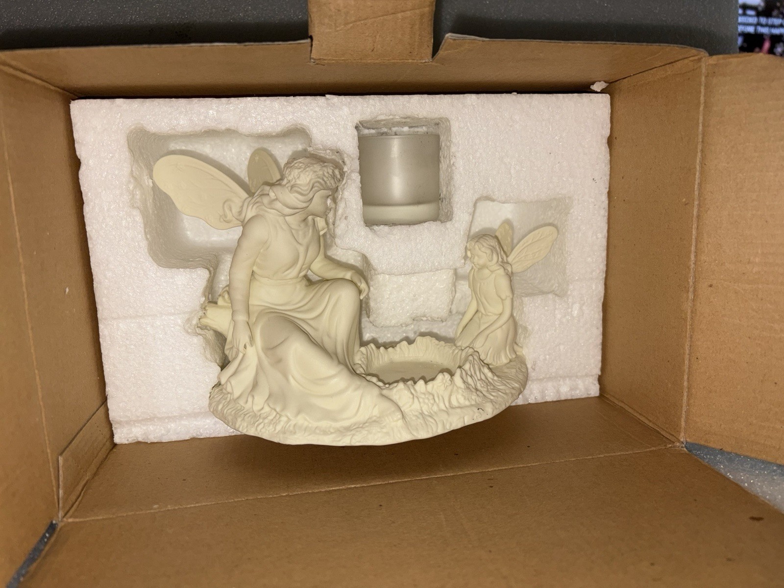 Partylite P7627 Ariana\'s Garden Fairy Votive Holder - Ivory Bisque Porcelain