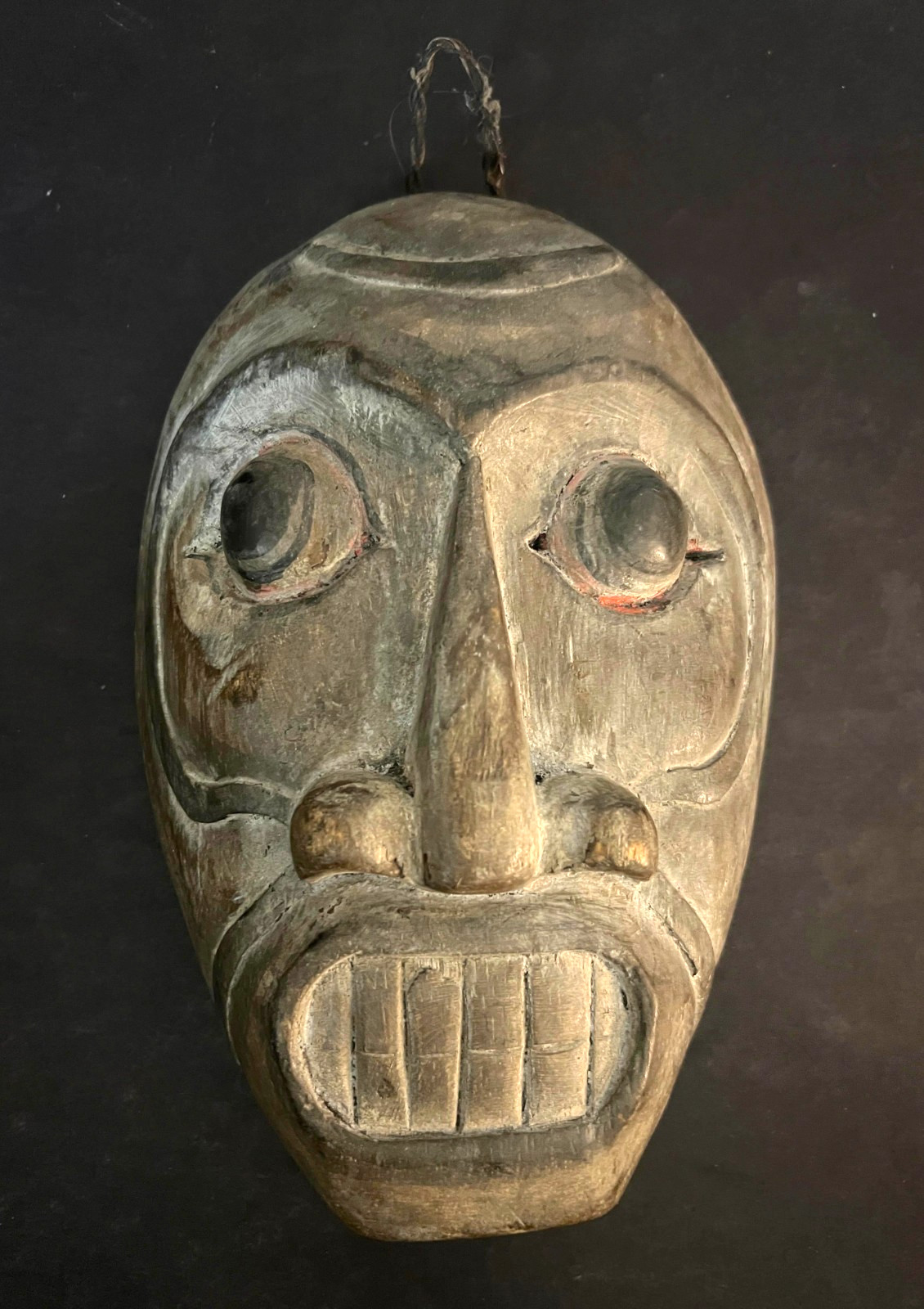 INDONESIAN-SUMATRAN SHAMAN MASK Vintage Hand Carved Antique BATAK Wood Folk Art