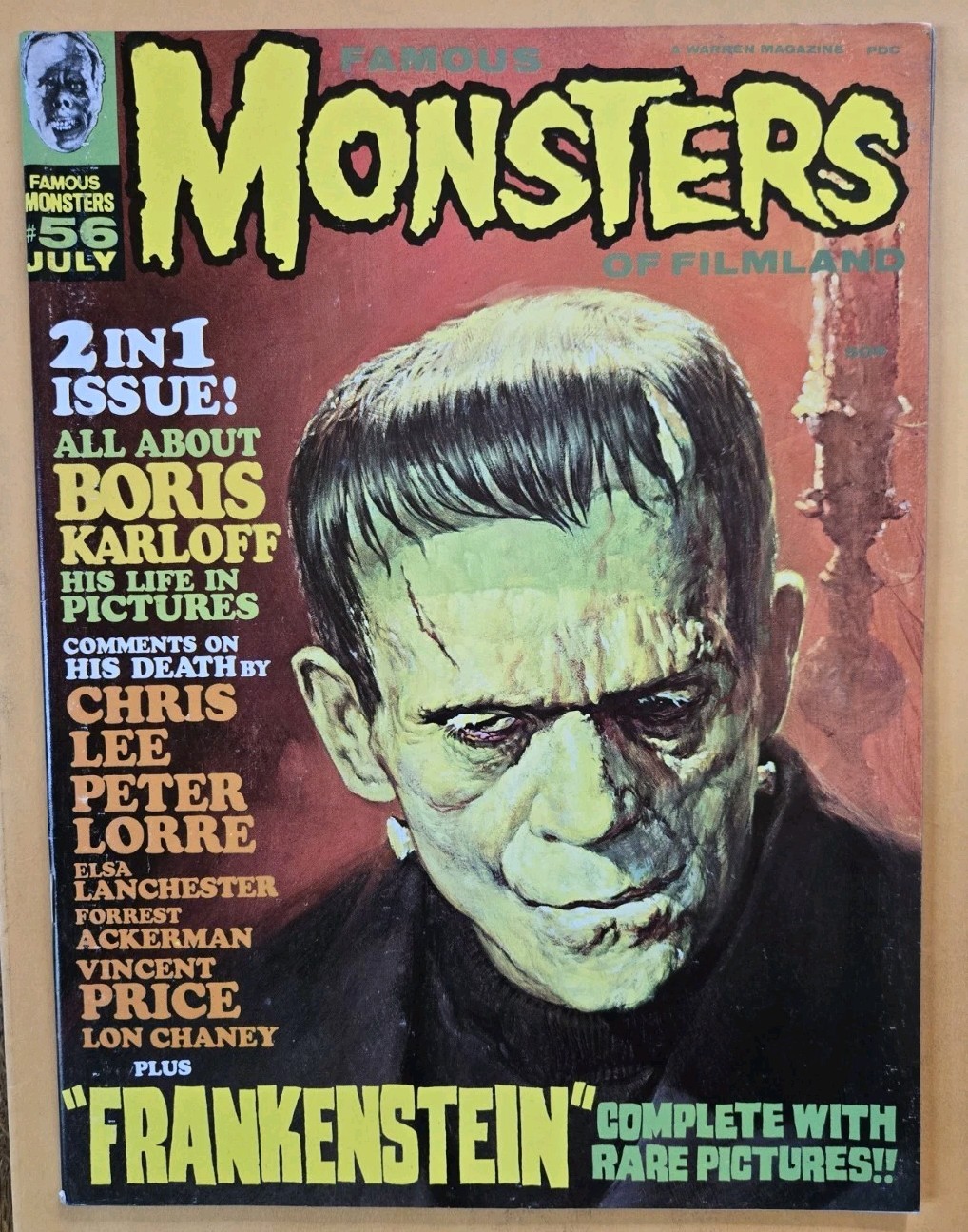 Famous Monsters Of Filmland #56 Boris Karloff Memorial Cover By Basil Gogos Famous Monsters Of Filmland #56 Boris Karloff Memorial Cover By Basil Gogos