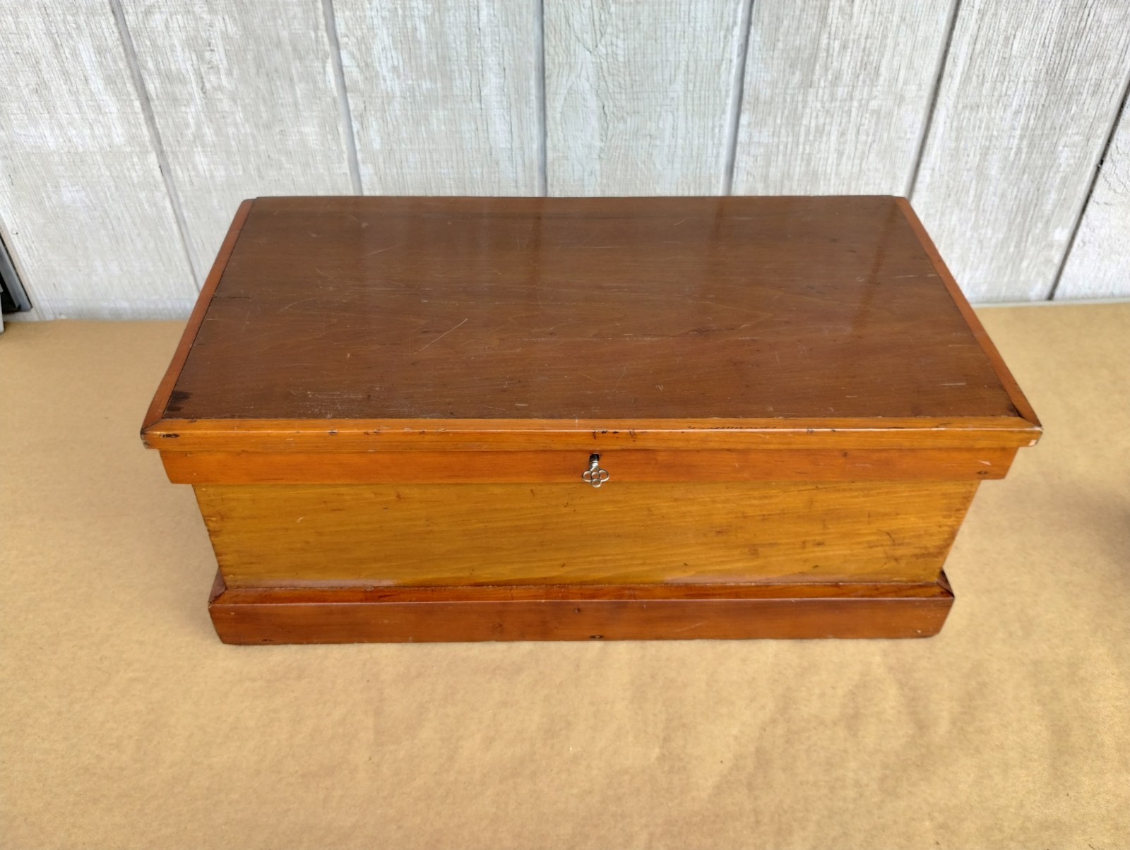 Antique 1870-1890s AJ Wilkinson Boston Tool Chest Wooden Carpenters Box Key Nice