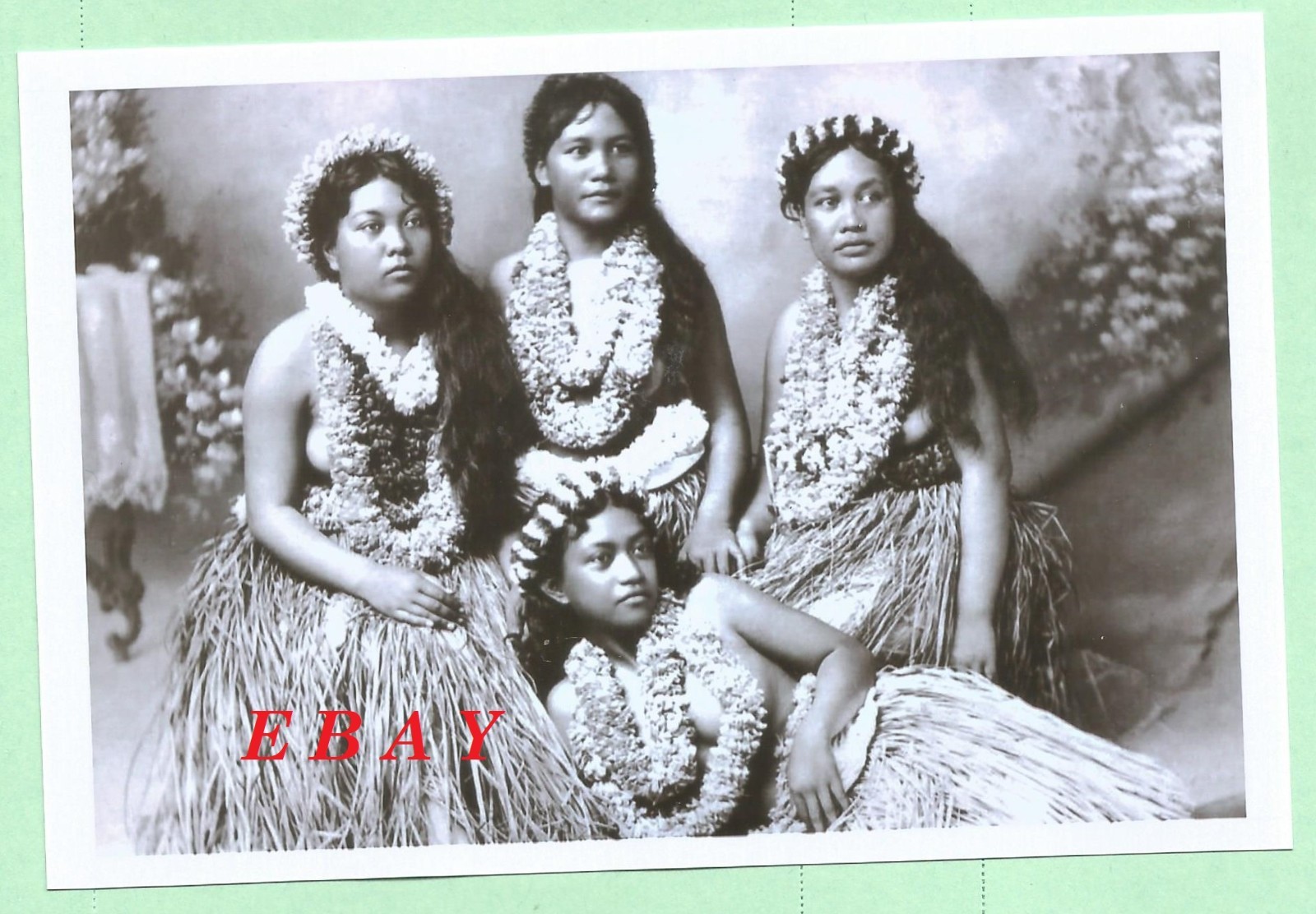 Found 4X6 PHOTO of Pretty Vintage Native Hawaiian Island Girl