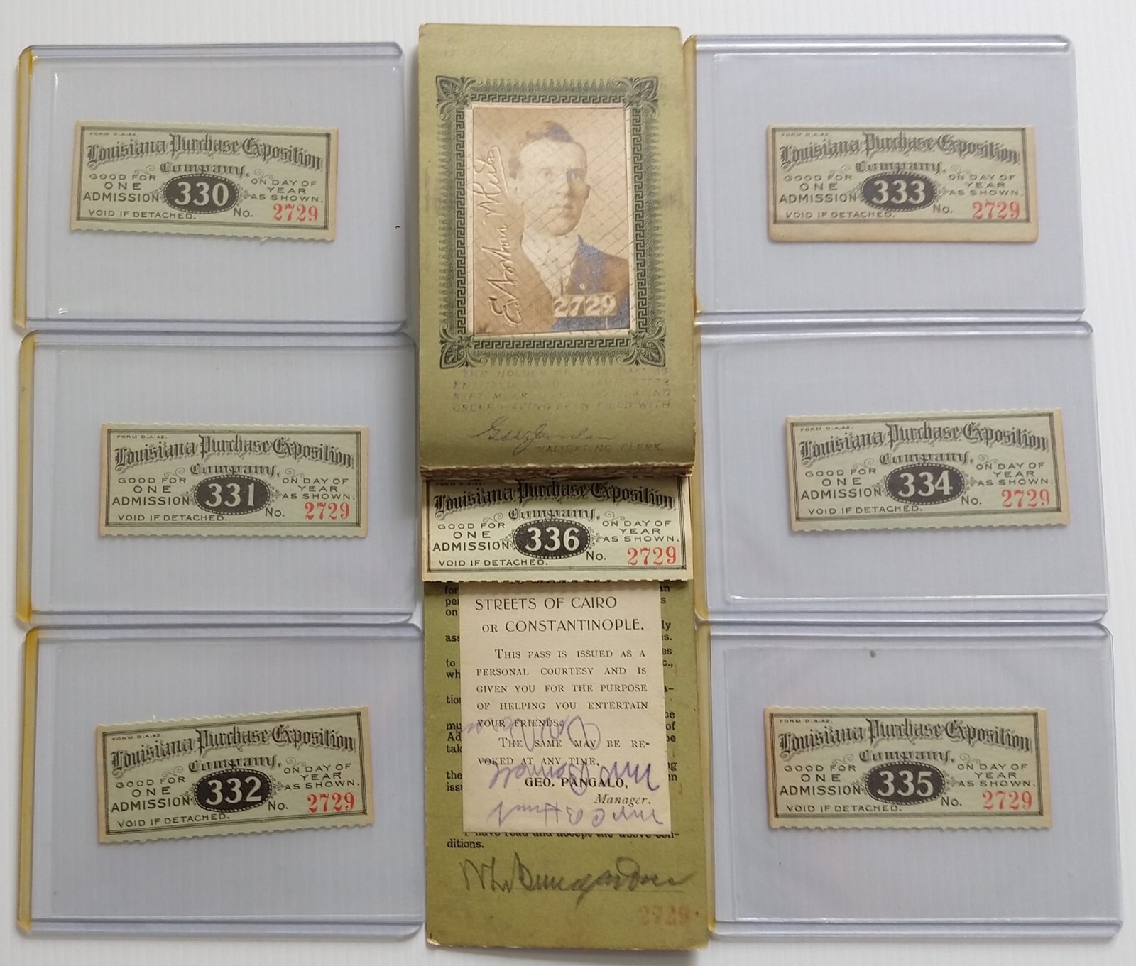 RARE 1904 ST. LOUIS OLYMPICS TICKETS / LOUISIANA EXPOSITION BOOKLET (NO. 2729)