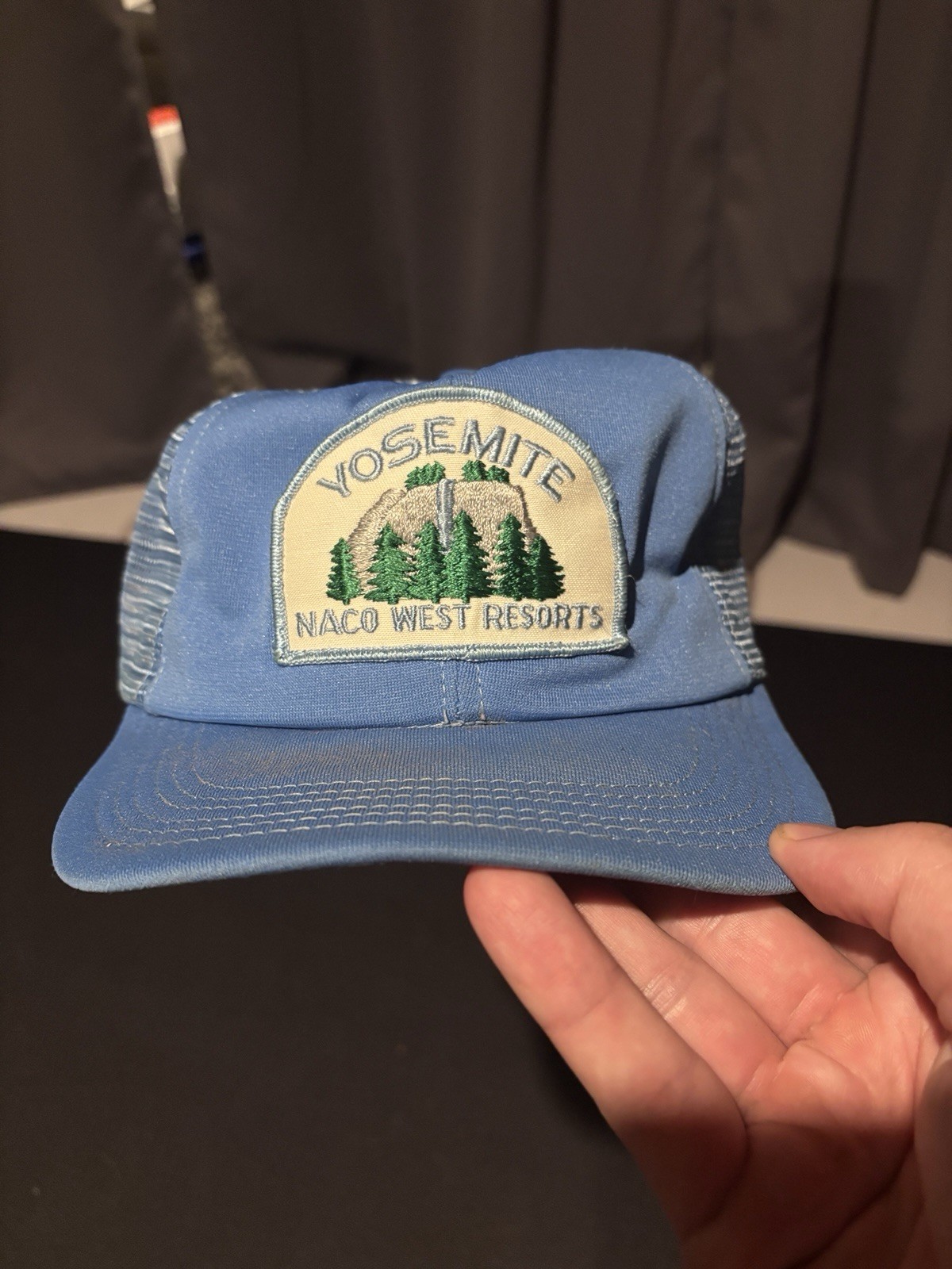 Yosemite NACO West Resorts Adjustable Blue Mesh Trucker Hat Made in USA 1980 Yosemite NACO West Resorts Adjustable Blue Mesh Trucker Hat Made in USA 1980