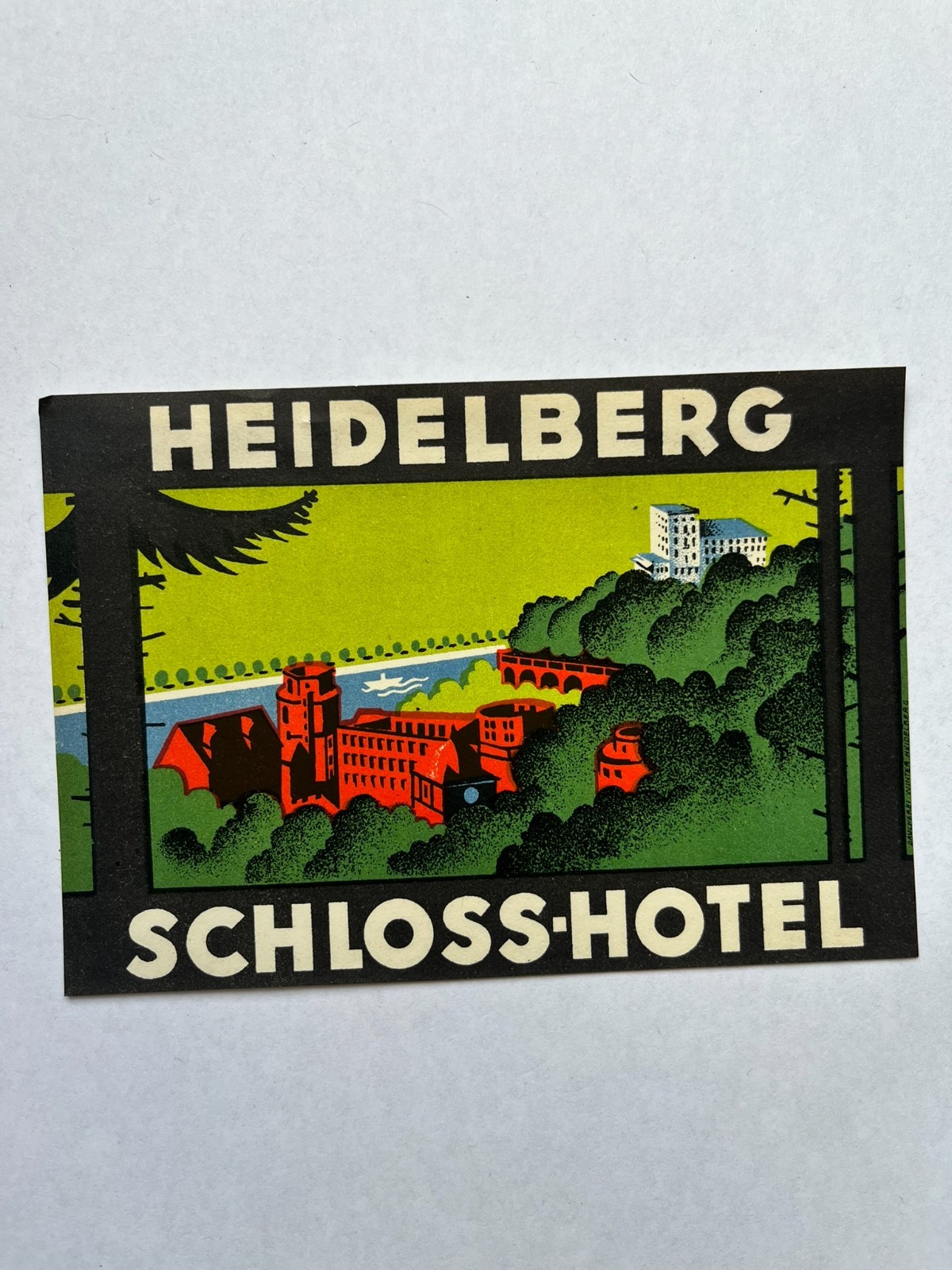 Vintage SCHLOSS HOTEL Decal Heidelberg, Germany 3 1/2 X 5 Vintage SCHLOSS HOTEL Decal Heidelberg, Germany 3 1/2 X 5
