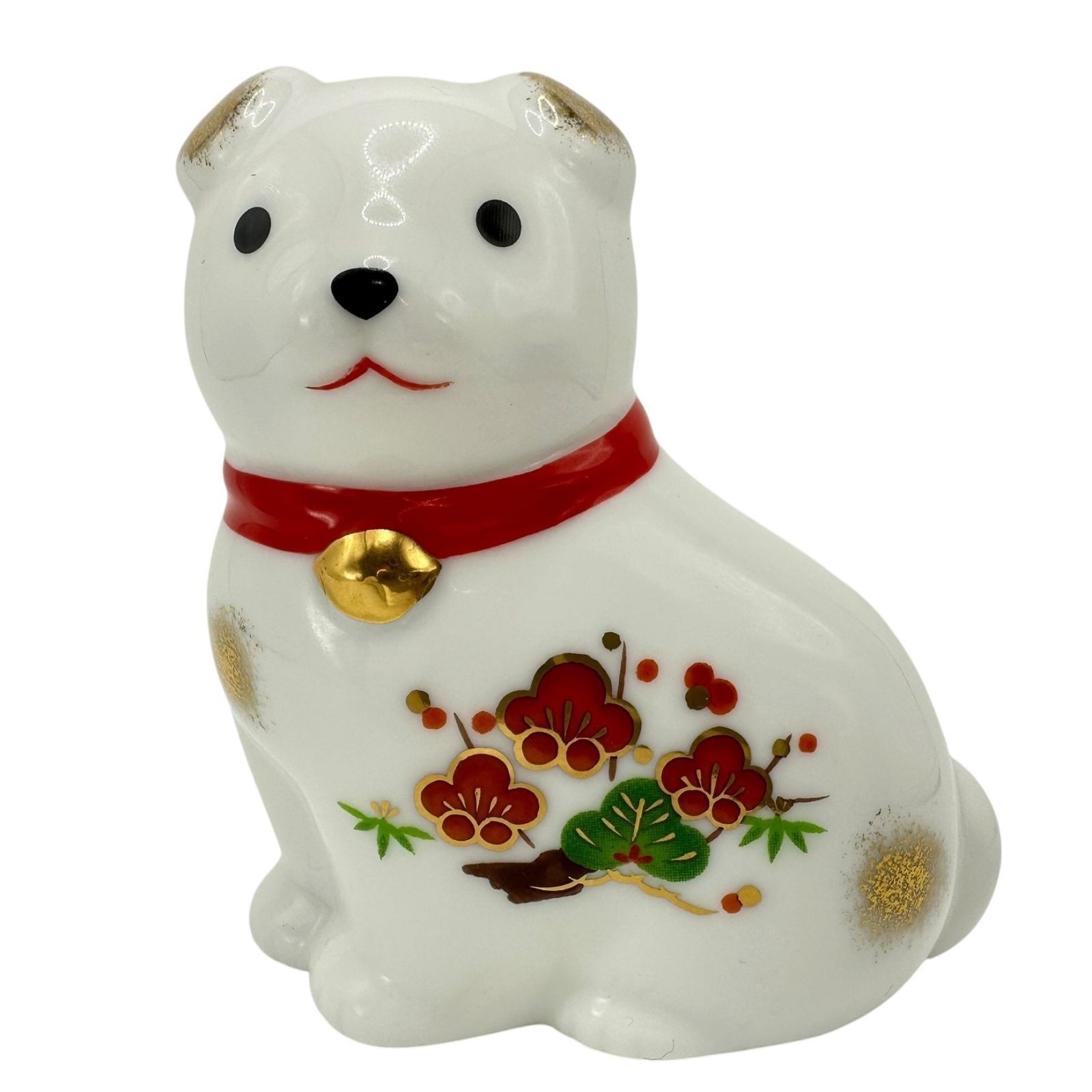 Yakushigama Japanese Ceramic Lucky Dog Figurine - Inuhariko Bell - NOS Vintage Yakushigama Japanese Ceramic Lucky Dog Figurine - Inuhariko Bell - NOS Vintage