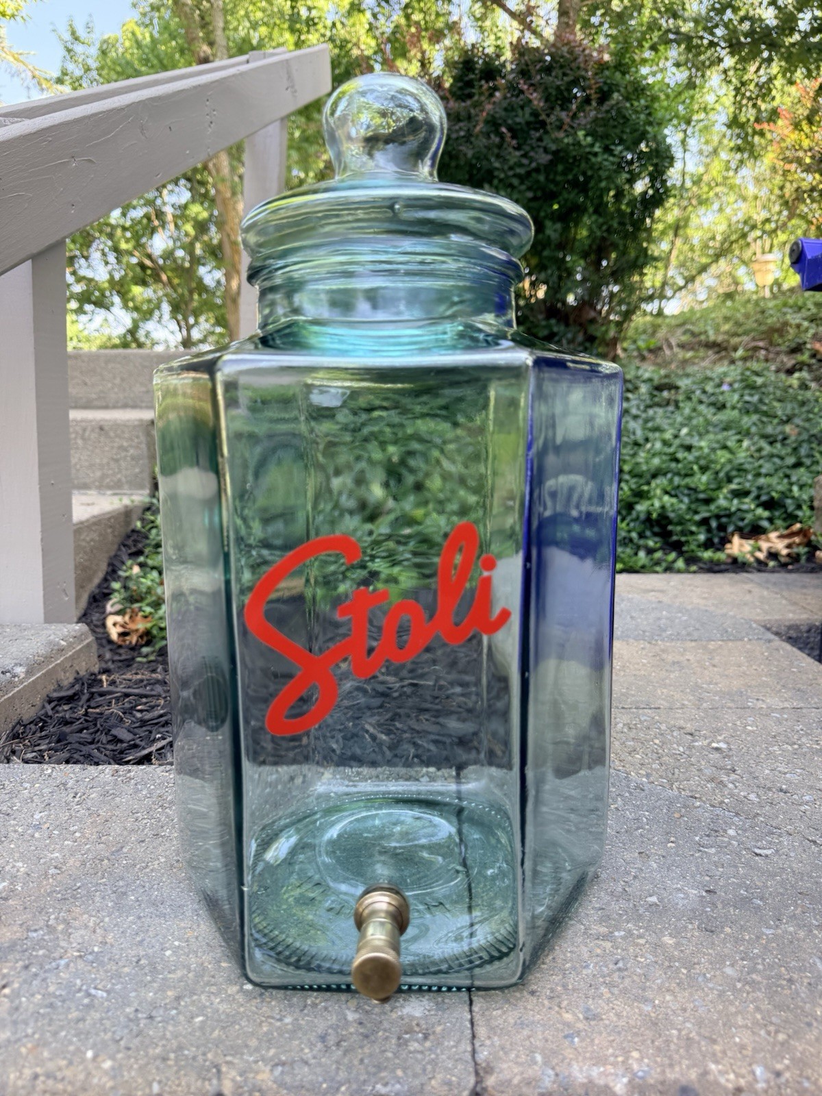 Vintage Stoli Stolichnaya Russian Vodka, Dispenser, Brass Spigot, Italy VG