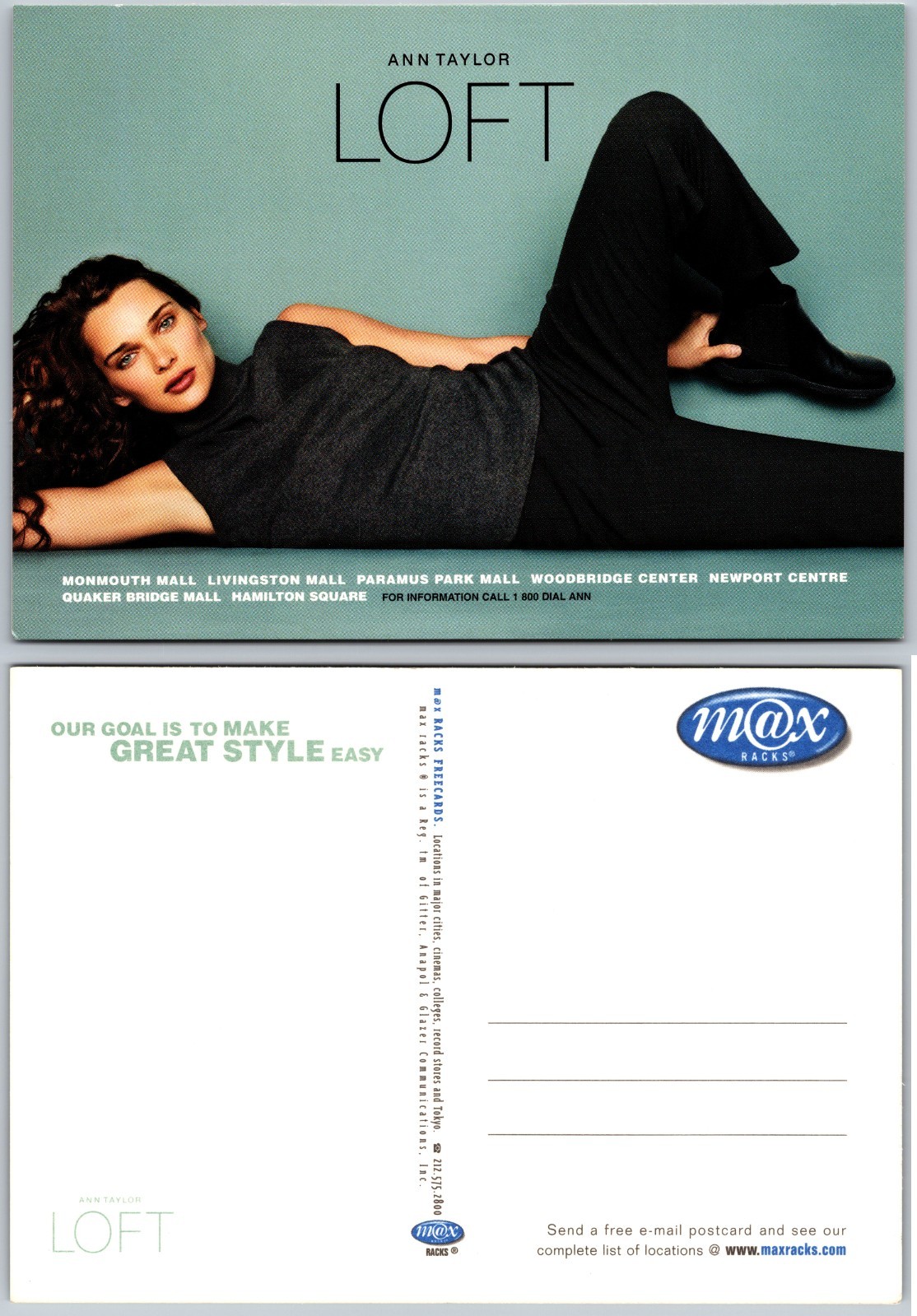 Continental Ann Taylor Loft Fashion Postcard Continental Ann Taylor Loft Fashion Postcard
