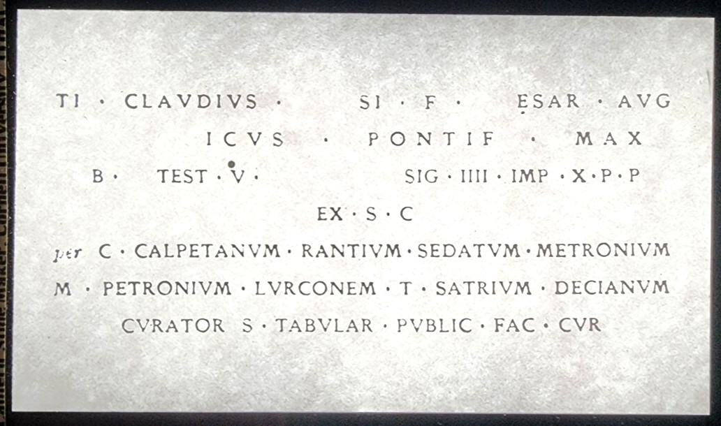 Magic Lantern Slide Roman Inscription Claudius Latin Text J.P. Troy Cornell NY