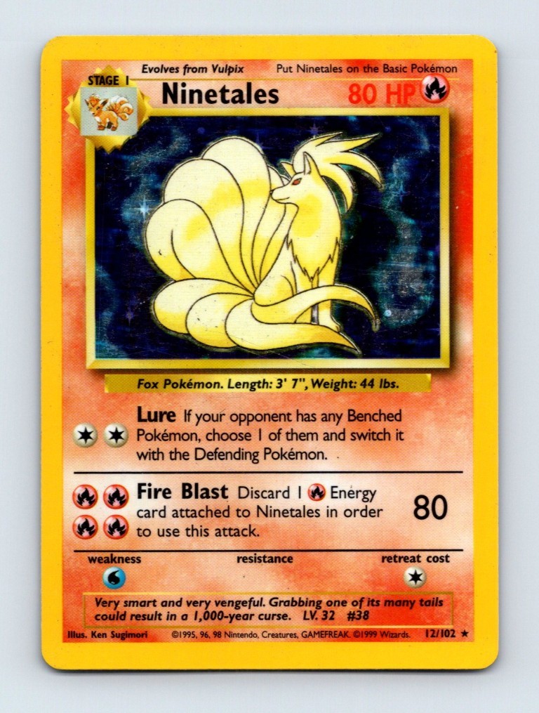 Ninetales #12 Base Pokemon Card MP