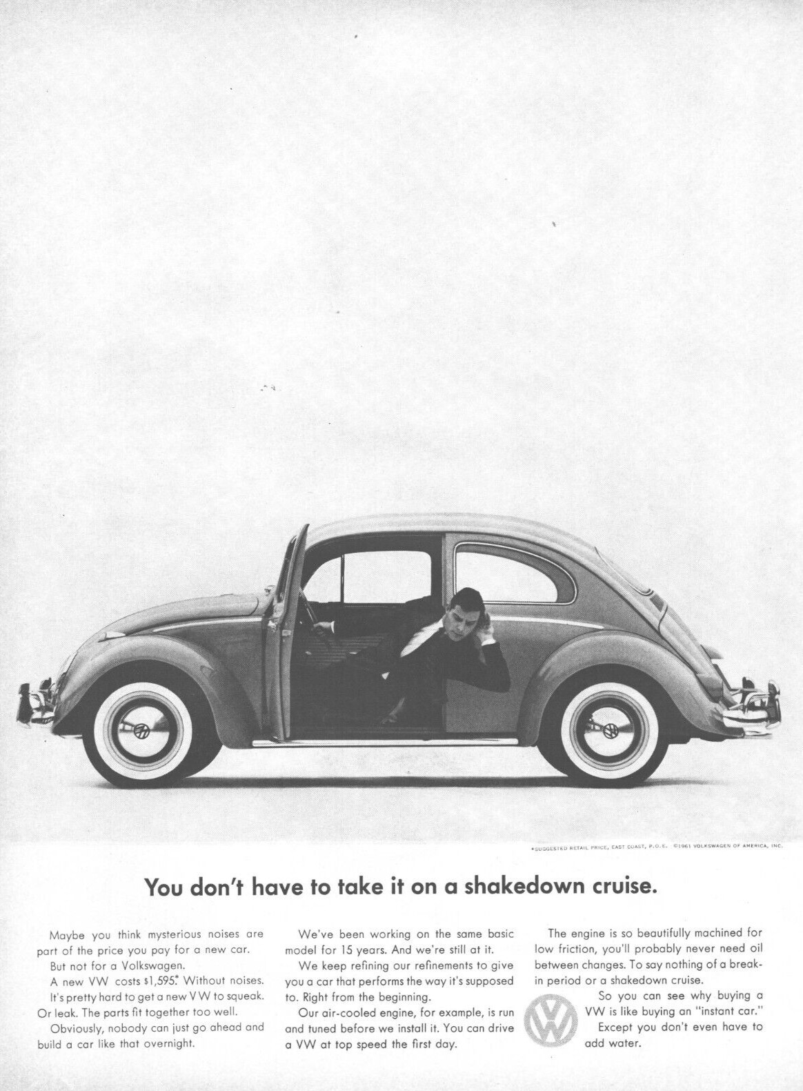 1961 Volkswagen Vintage Print Ad Dont Take It On A Shakedown Cruise
