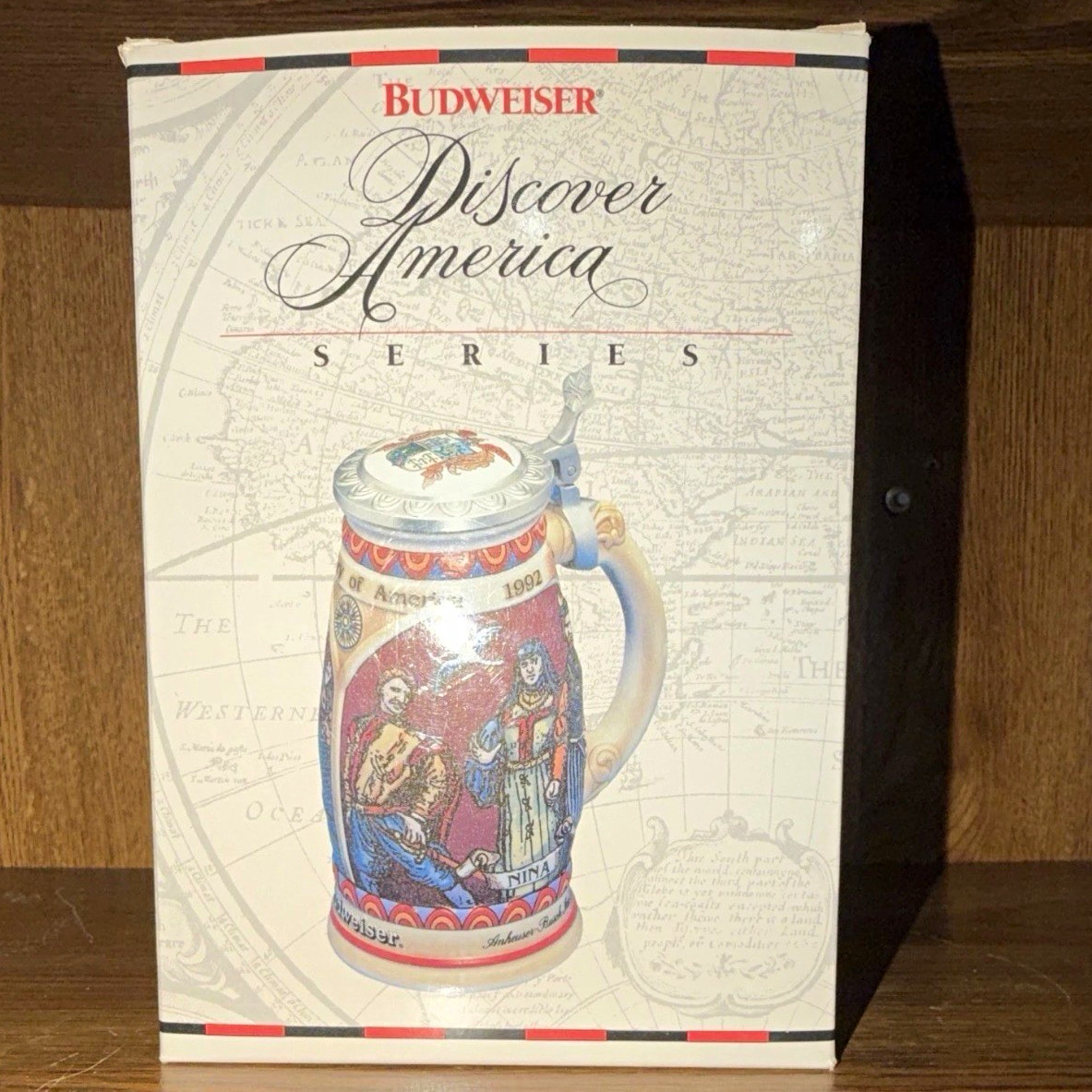 Budweiser Discover America Series 1992 Santa Maria Beer Stein Mug In Box