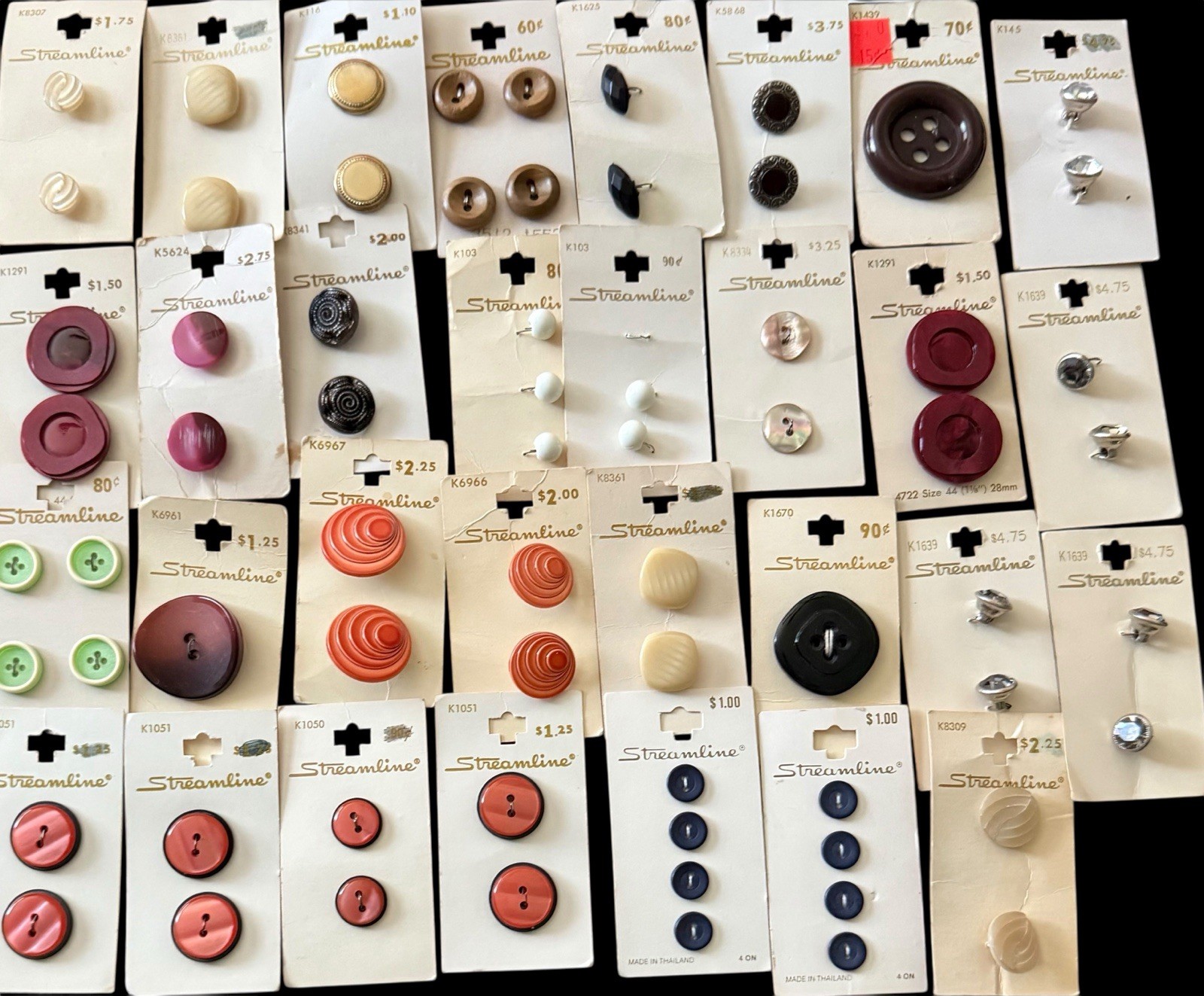 VTG Streamline 68 Buttons 31 Cards 60s–80s USA & Imported Italy Germany Lot VTG Streamline 68 Buttons 31 Cards 60s–80s USA & Imported Italy Germany Lot