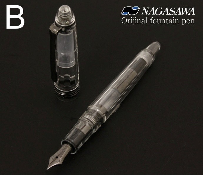 NAGASAWA × Sailor Profit Fountain Pen Demonstrator Black 14K B Nib