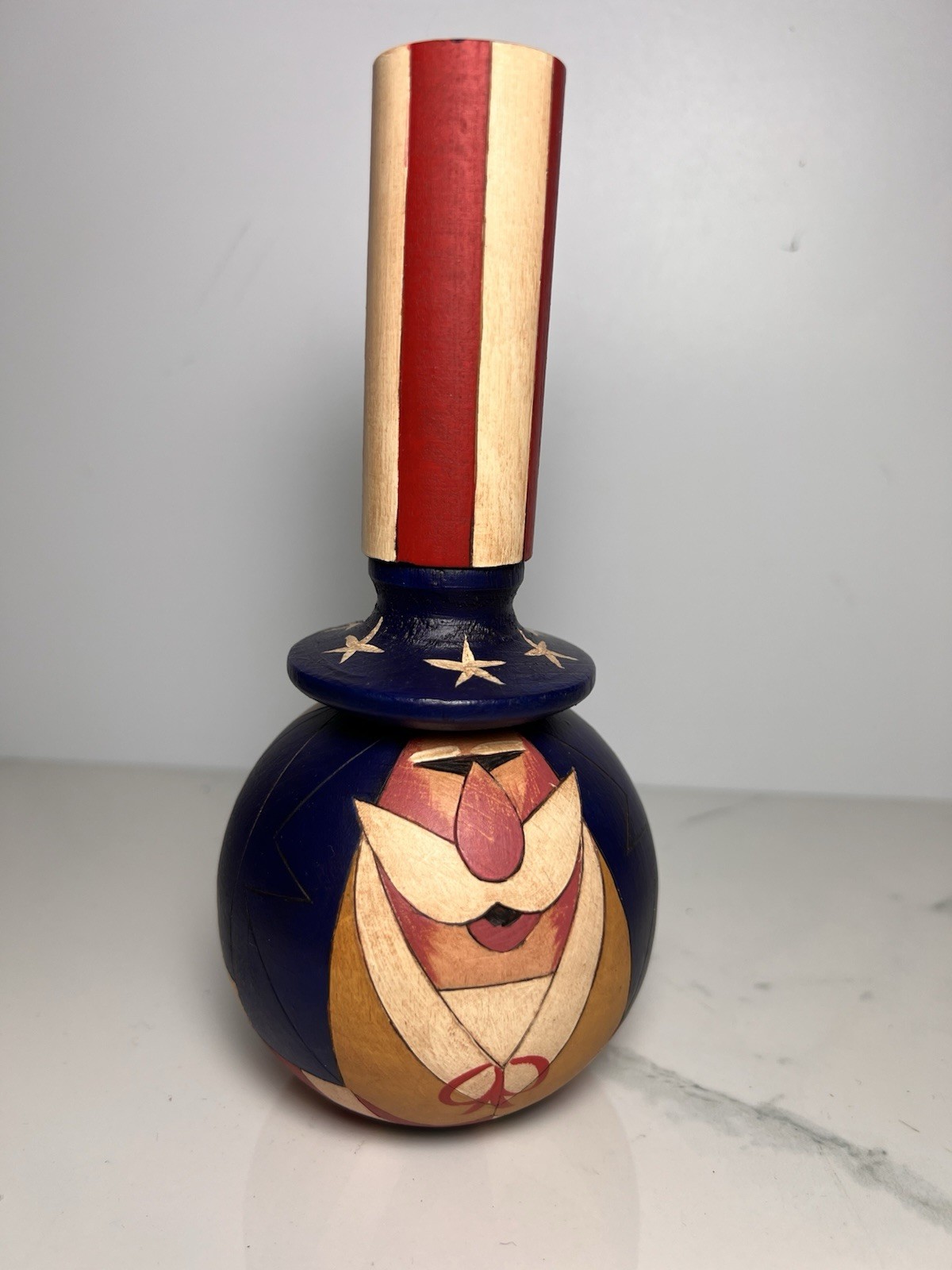VTG Uncle Sam Wooden Hand Painted Folk Art Signed Stebleton 1991 VTG Uncle Sam Wooden Hand Painted Folk Art Signed Stebleton 1991