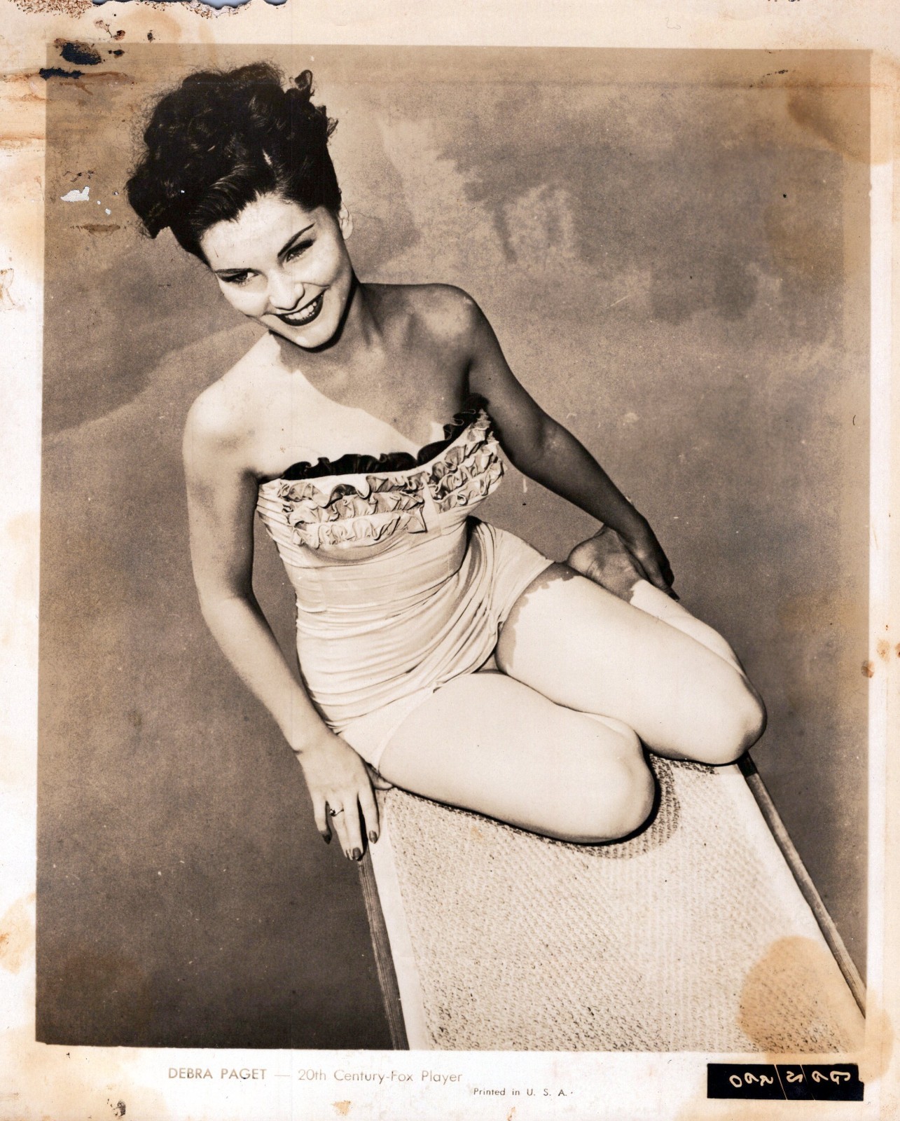 HOLLYWOOD DEBRA PAGET SWIMSUIT STUNNING PORTRAIT 1950s VINTAGE ORIG PHOTO MA94