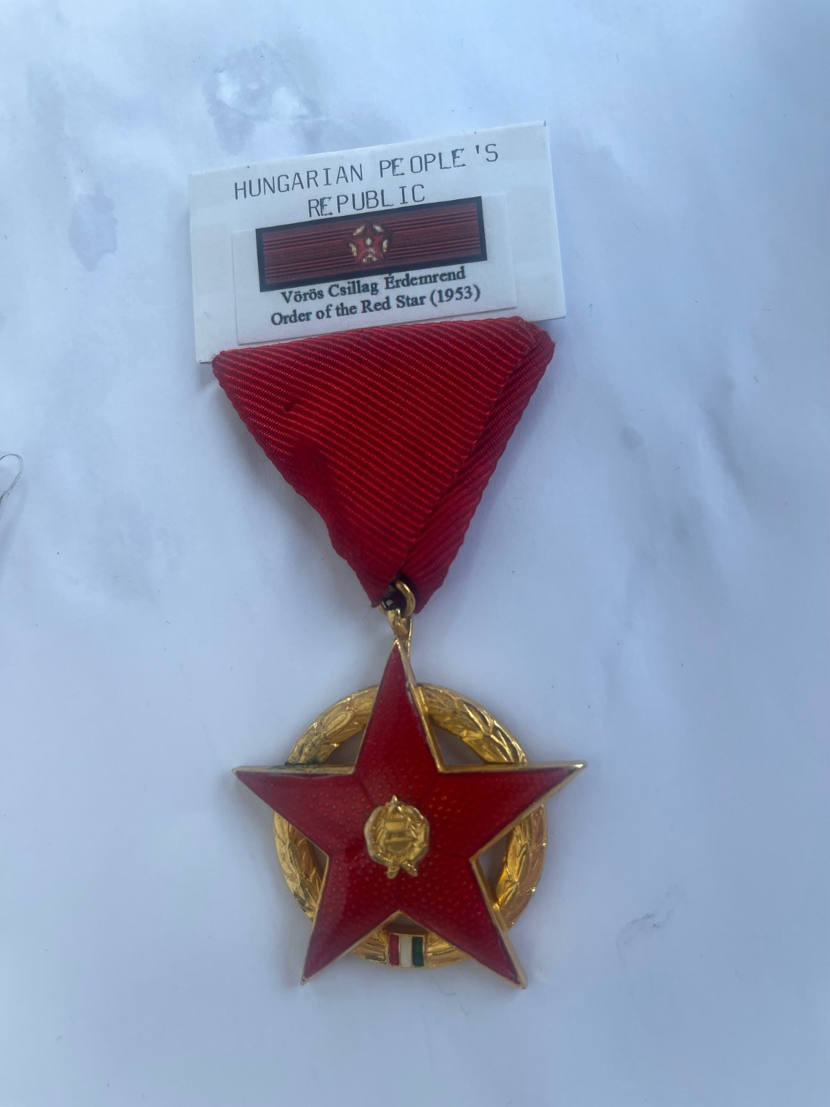 Hungary People's Republic rare order of the red star 1953 Hungary People's Republic rare order of the red star 1953