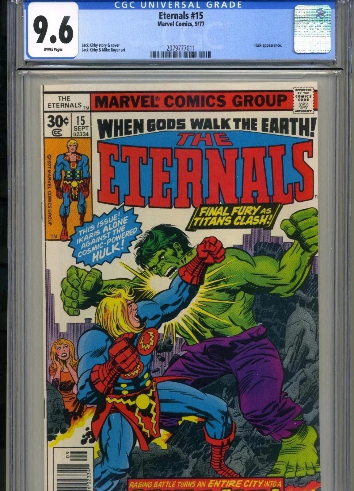 THE ETERNALS #15 CGC 9.6 WHITE PAGES INCREDIBLE HULK - SPIDER-MAN