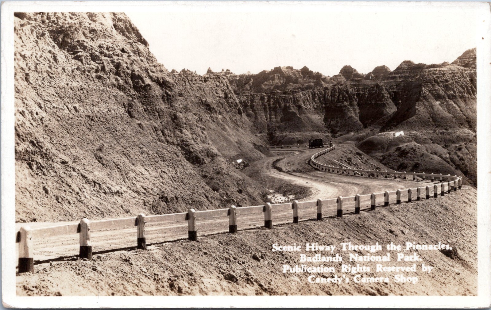 RPPC Scenic Highway, Pinnacles, Badlands NP, South Dakota- Photo Postcard RPPC Scenic Highway, Pinnacles, Badlands NP, South Dakota- Photo Postcard