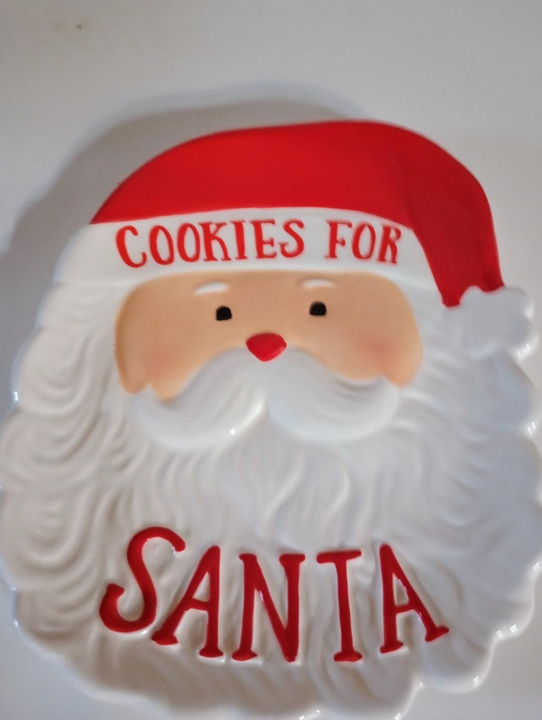 Ceramic Santa Face Cookie Plate