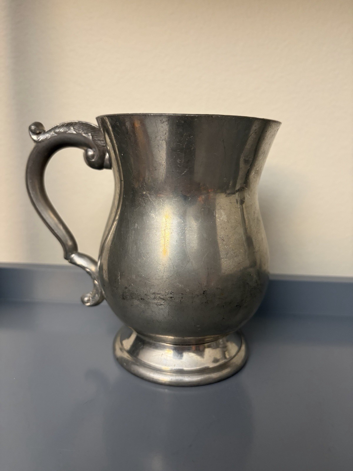 Vintage English Pewter Sheffield England Mug Tankard Cup Mug Dented Sold AS IS