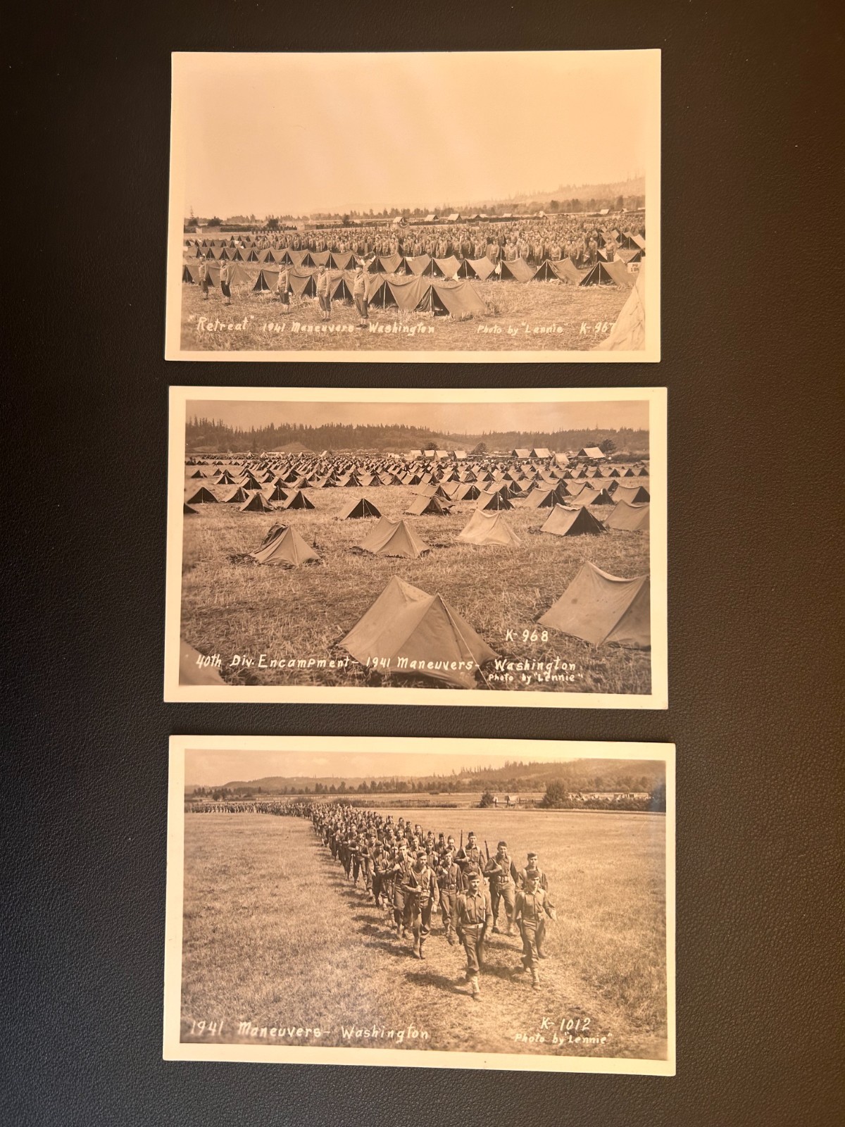 Washington. Miltary Tranning. 1941. Vintage Real Photo Postcards. Set of 3. Washington. Miltary Tranning. 1941. Vintage Real Photo Postcards. Set of 3.
