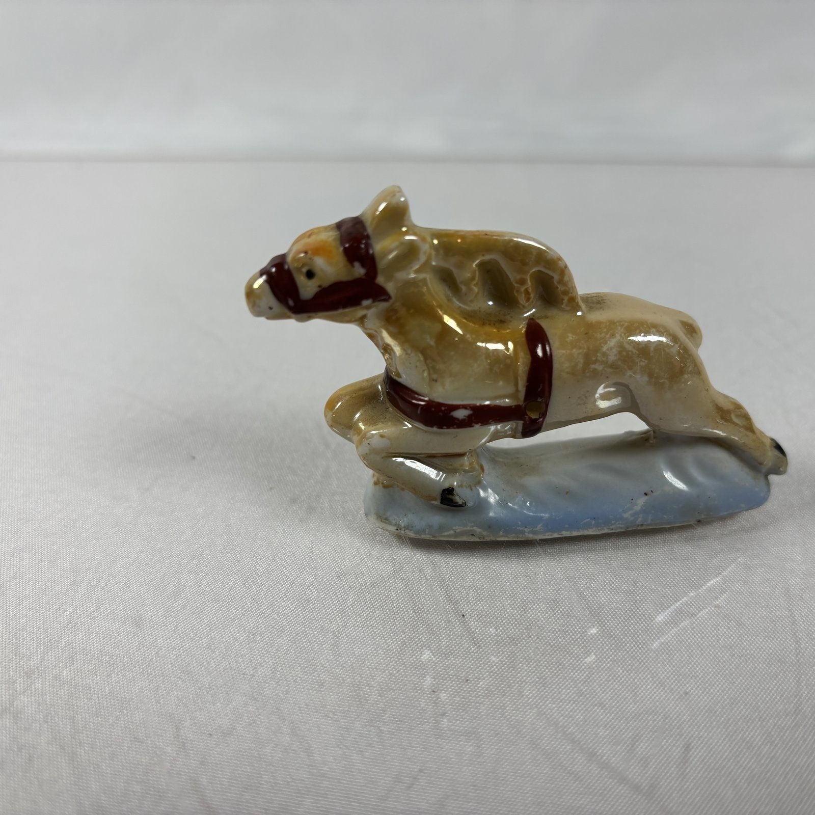 Vintage Miniature Lusterware Ceramic Horse Figurine Made in Japan Galloping 2in Vintage Miniature Lusterware Ceramic Horse Figurine Made in Japan Galloping 2in