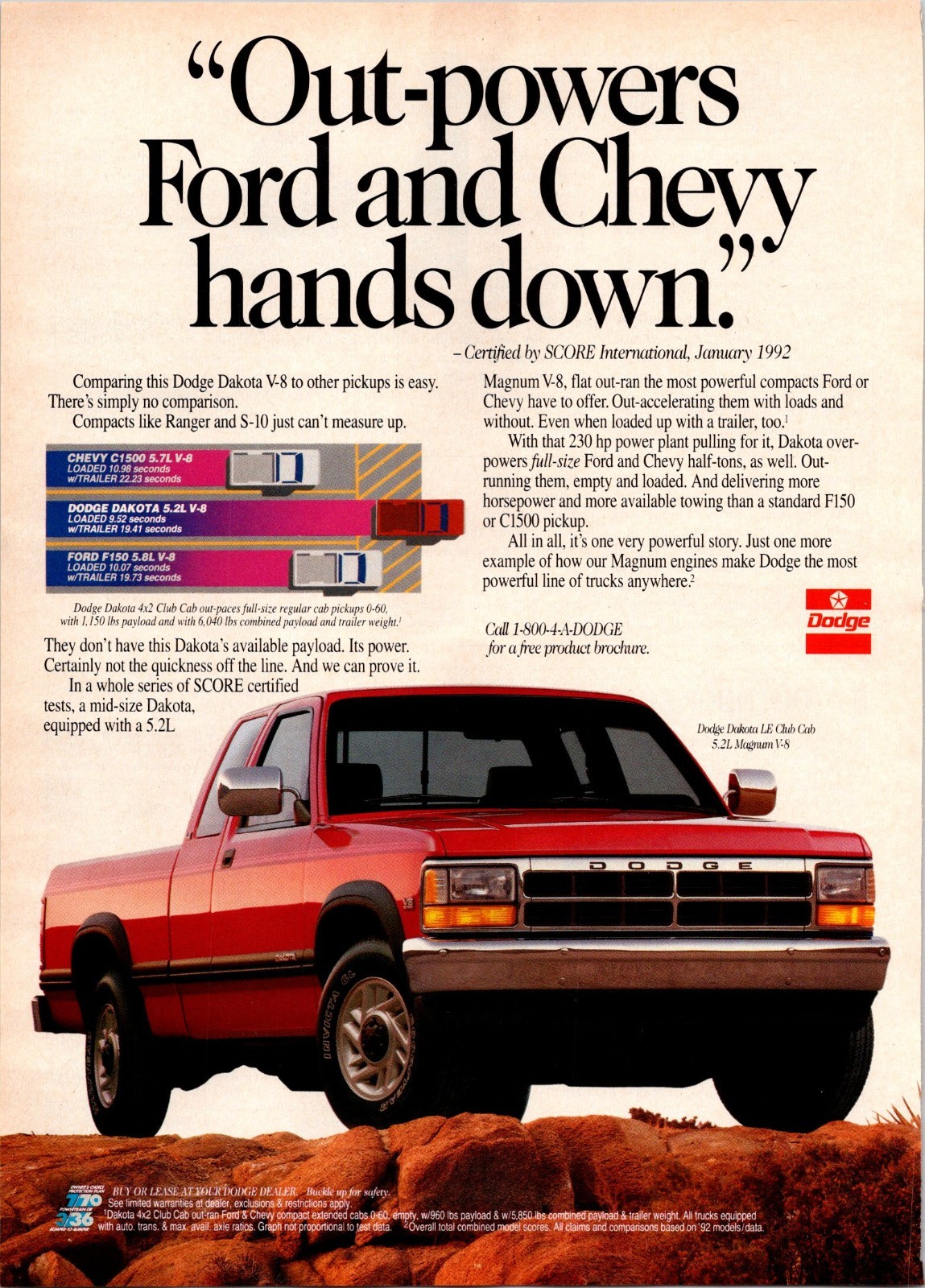 Vintage Ad in Protective Sleeve - Dodge Dakota Vintage Ad in Protective Sleeve - Dodge Dakota