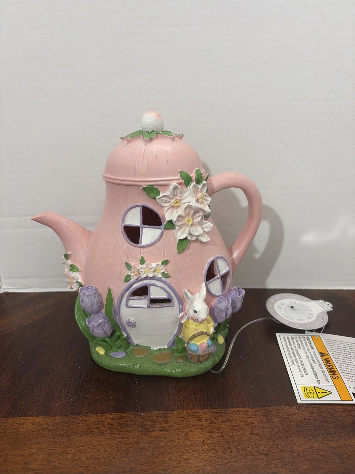 SPRING GATHERINGS LED Light Up Teapot House Easter Decor 10\