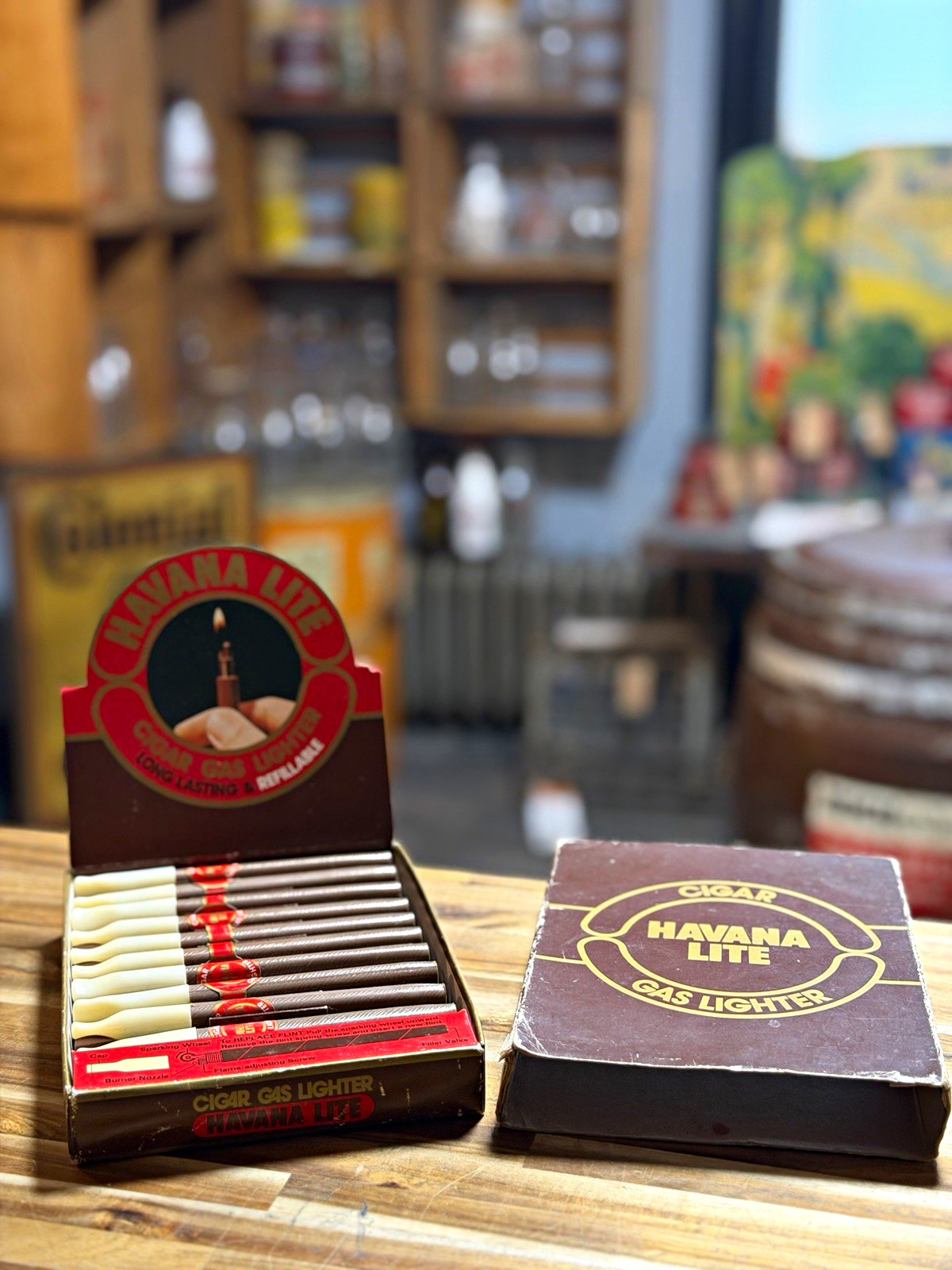 Vintage Havana Lite Cigar Gas Lighter 20pc Store Display Box Complete Japan NOS Vintage Havana Lite Cigar Gas Lighter 20pc Store Display Box Complete Japan NOS