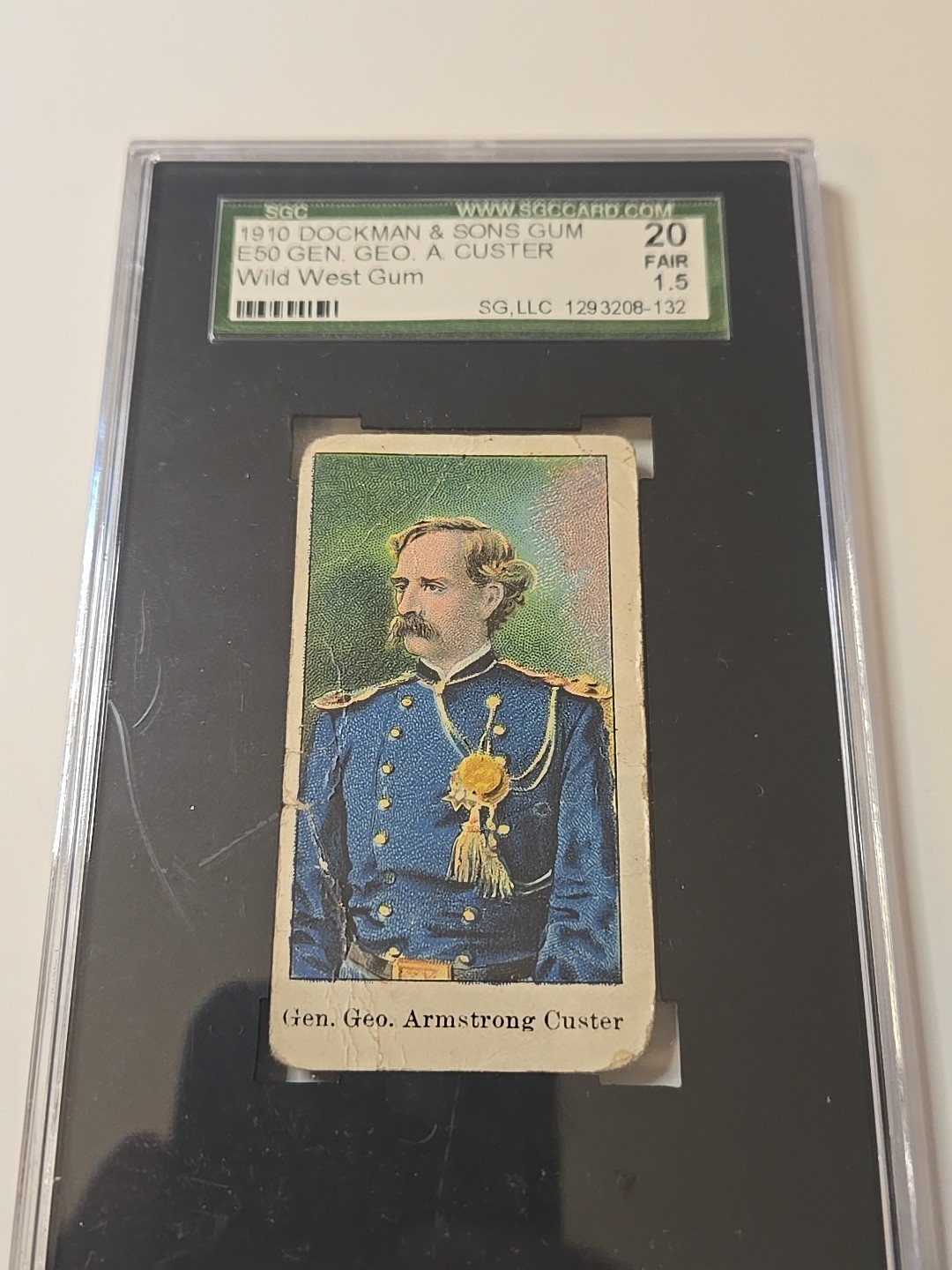Vintage 1910 Dockman Gum General Custer E50 Wild West Gum Vintage 1910 Dockman Gum General Custer E50 Wild West Gum