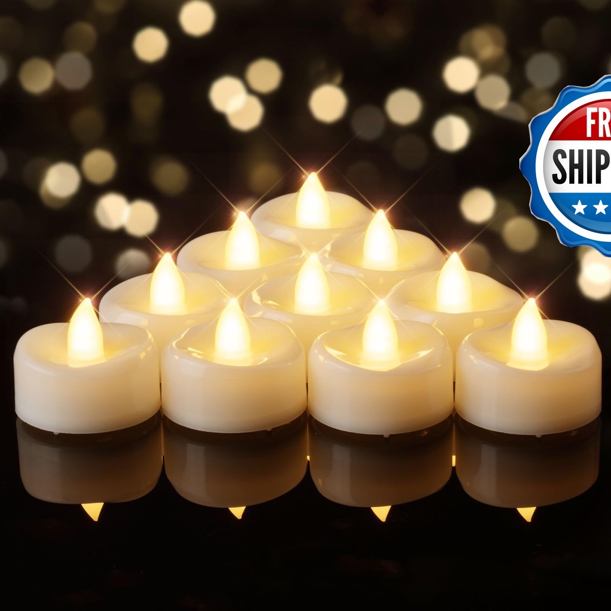 BEICHI Flameless Candles Tea Lights 12/24/50/100/150 Pack Battery Operated
