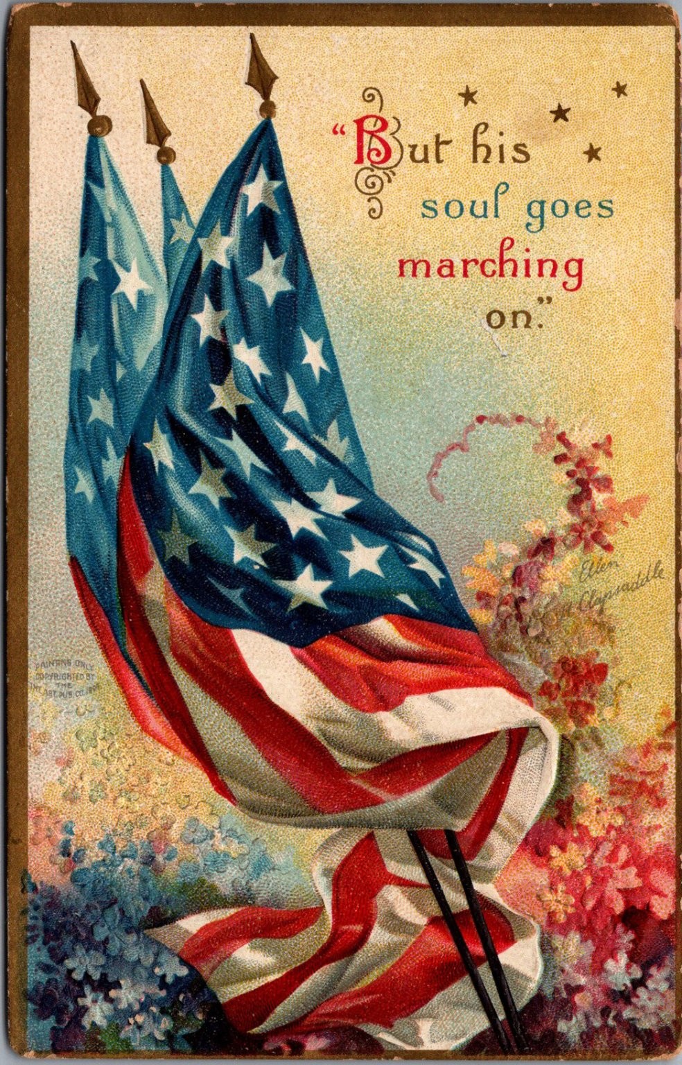 1909 Ellen Clapsaddle Patriotic American Flags Postcard 1909 Ellen Clapsaddle Patriotic American Flags Postcard
