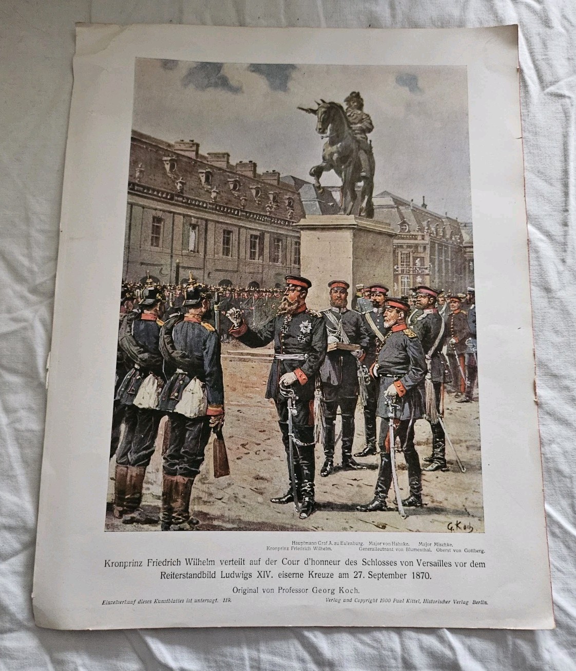 Historical Art Print 1910 • Crown Prince Frederick William Versailles • George...