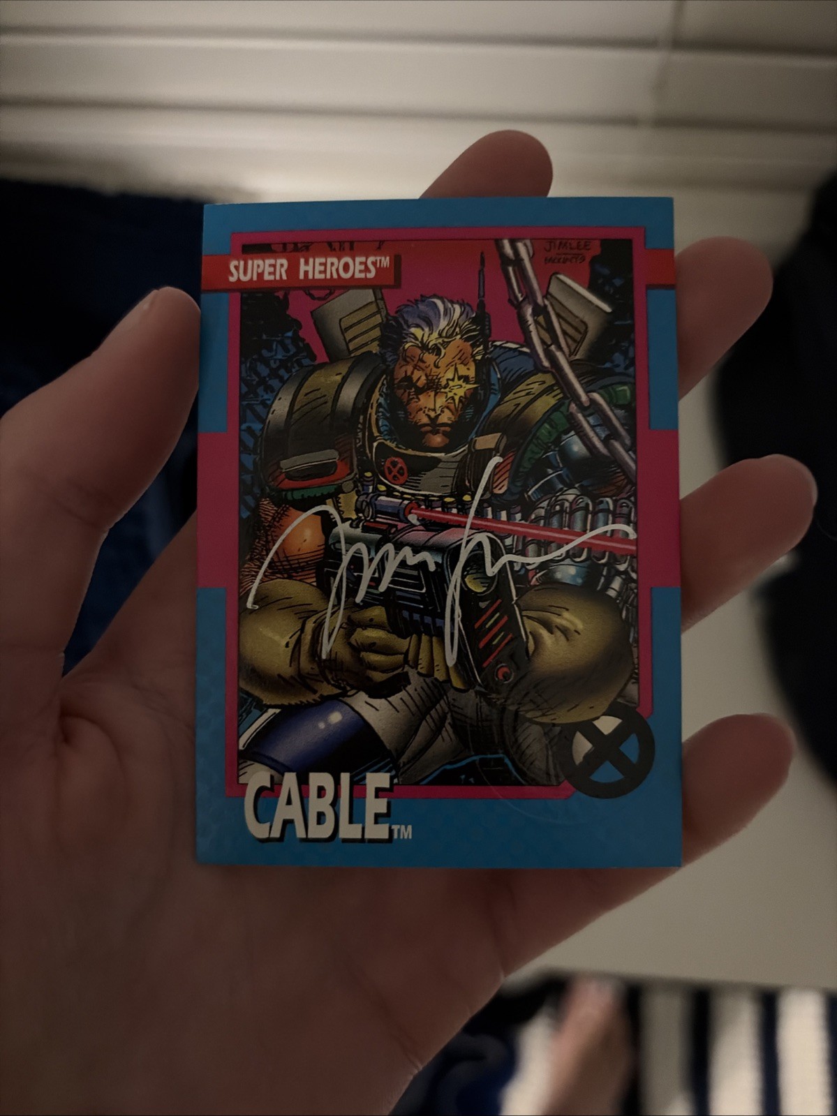 1992 IMPEL SKYBOX X-MEN CABLE JIM LEE AUTOGRAPH EMBOSSED AUTHENTIC Chase Insert 1992 IMPEL SKYBOX X-MEN CABLE JIM LEE AUTOGRAPH EMBOSSED AUTHENTIC Chase Insert